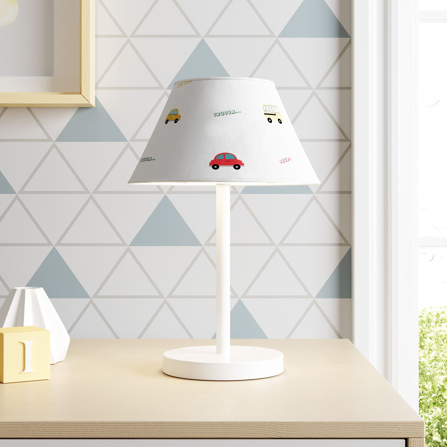 Abajur Amiguinhos Carrinhos Coloridos