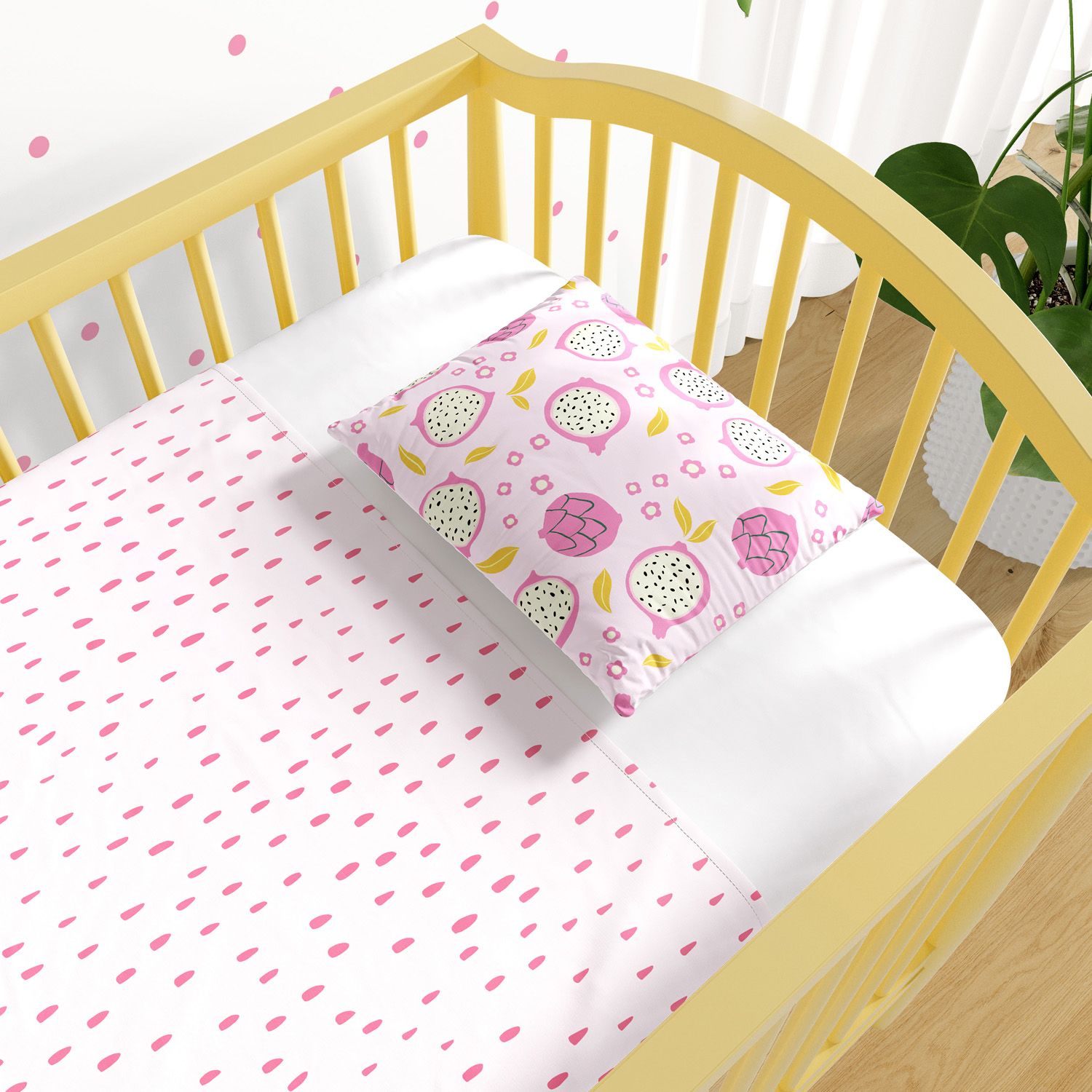 Jogo de Lençol Berço Pitaya Rosa