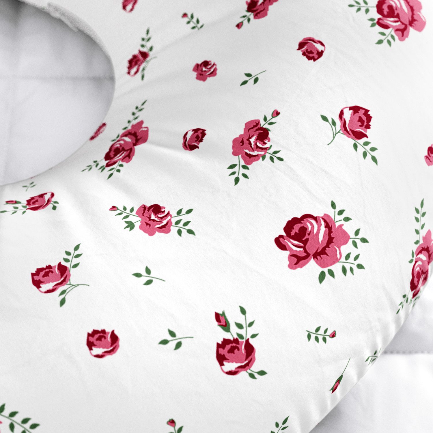 Almofada Amamentação Dupla Face Roseira Rosa