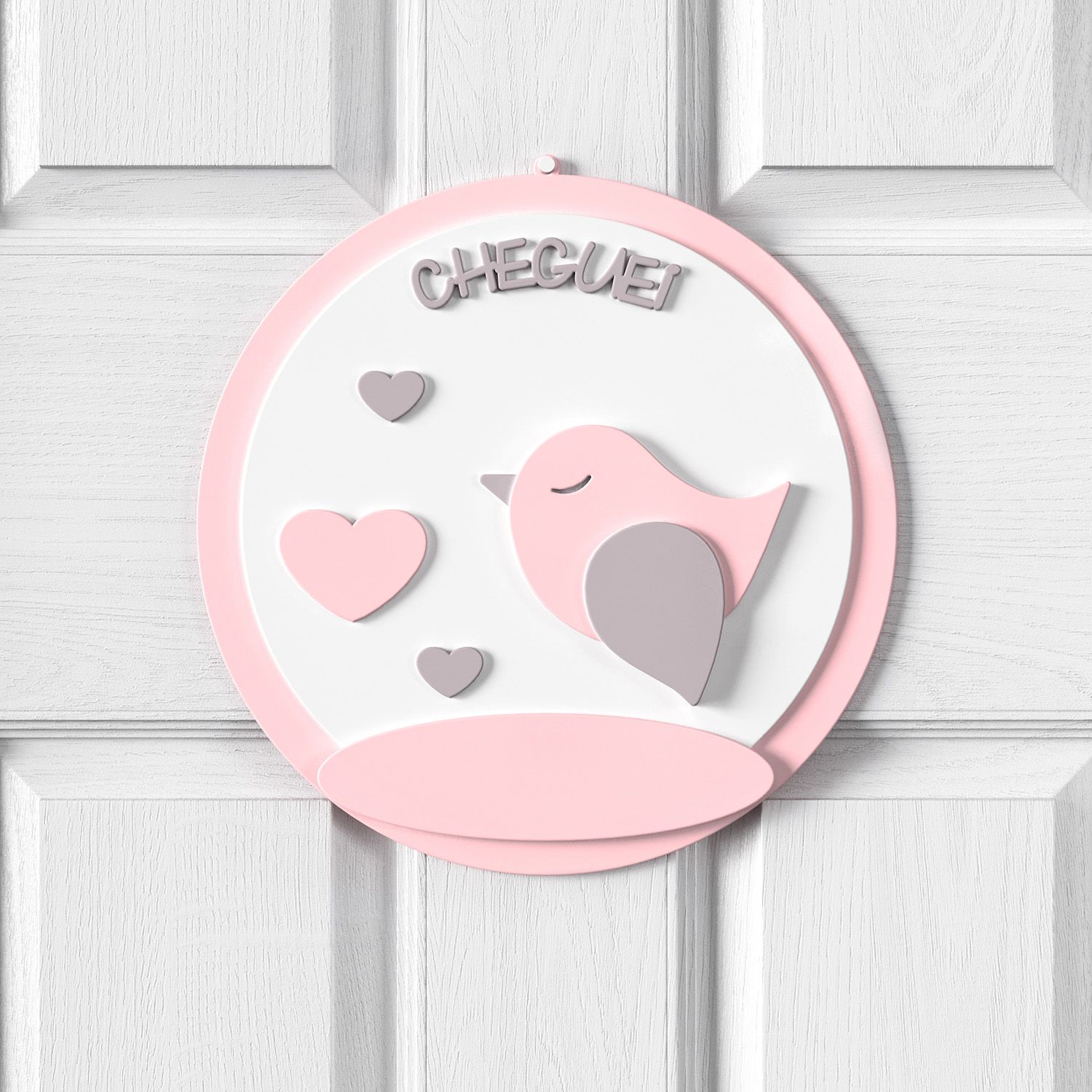 Porta Maternidade Personalizado Passarinho Patchwork Rosa