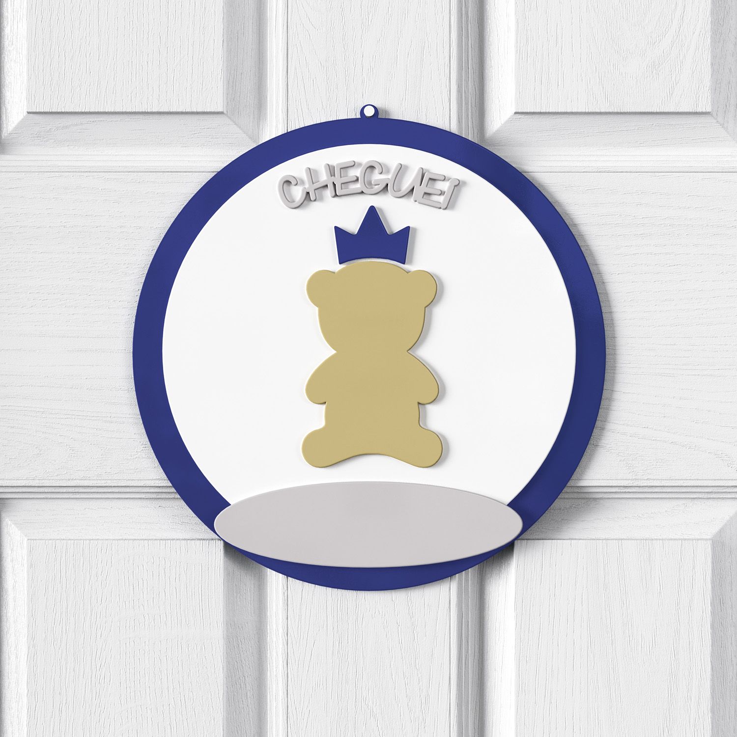 Porta Maternidade Personalizado Urso Teddy Realeza Bege