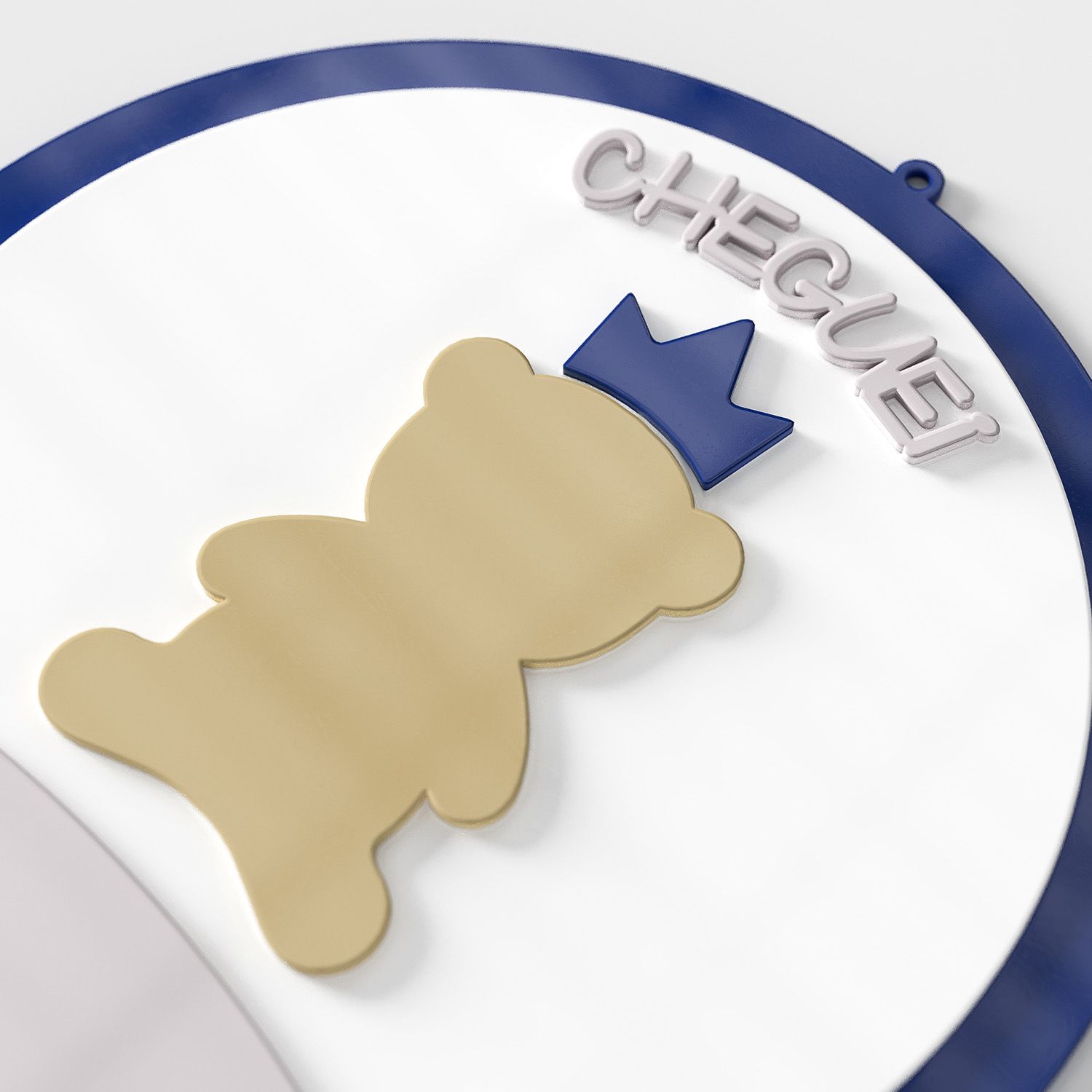 Porta Maternidade Personalizado Urso Teddy Realeza Bege