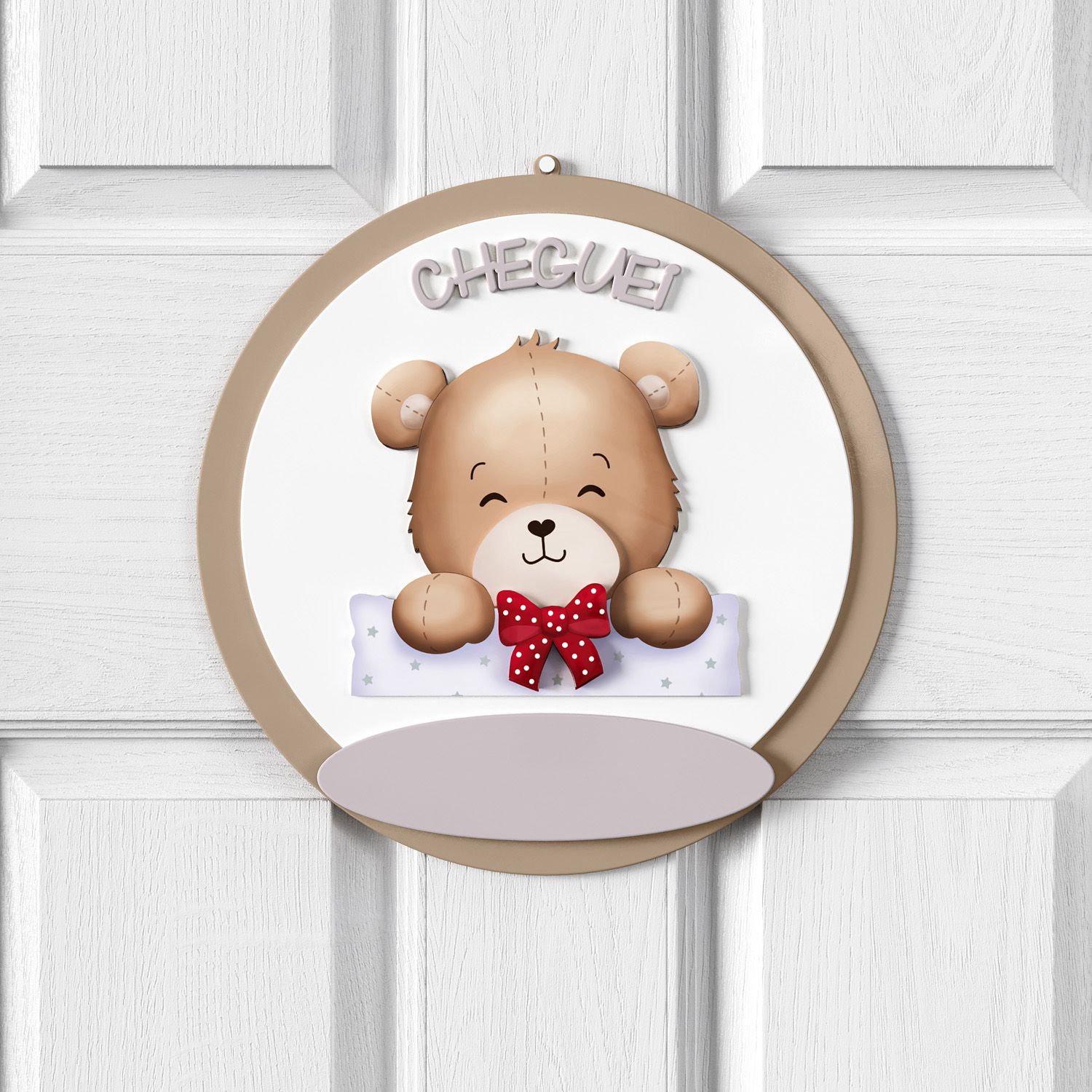 Porta Maternidade Personalizado Ursinho Vintage