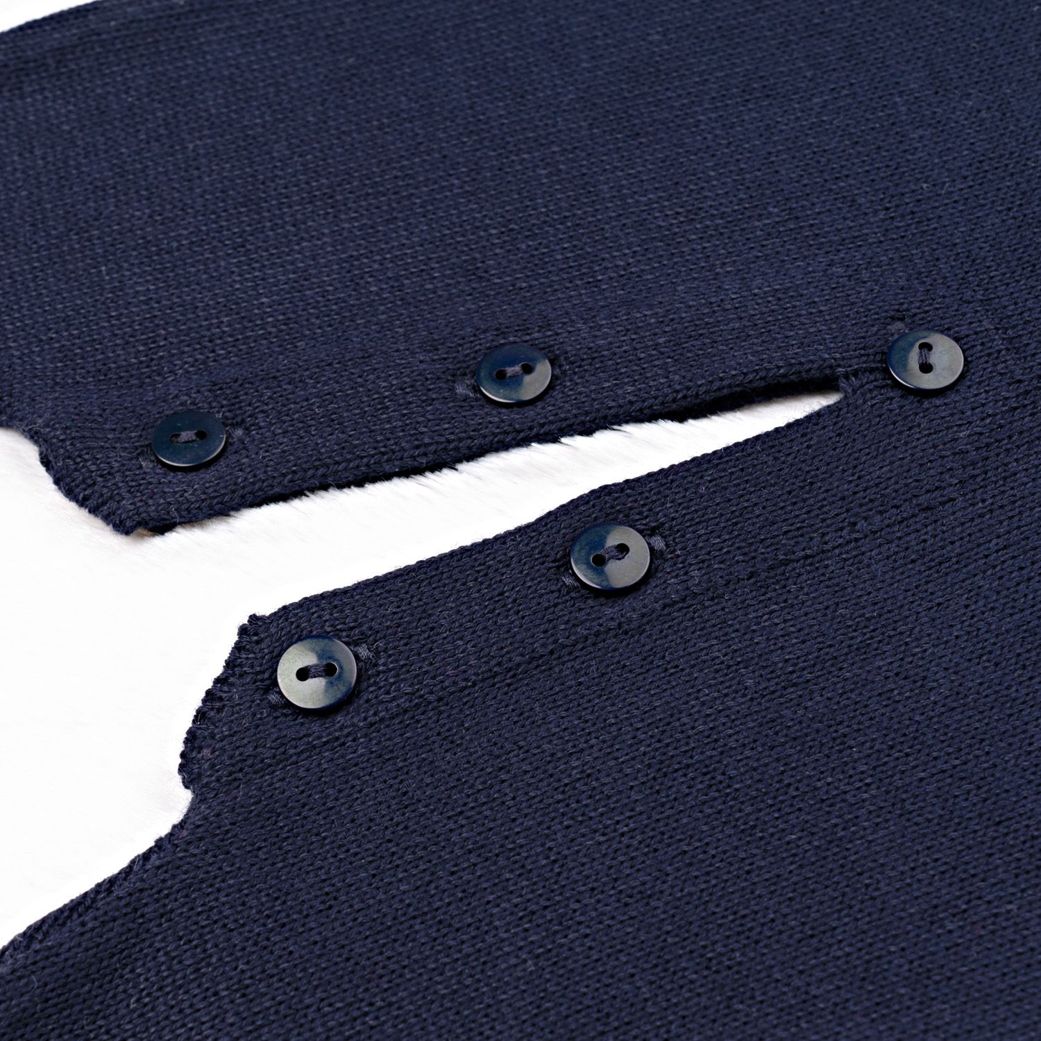 Saída Maternidade Tricot Tricot Ladylike Pérola Branco e Azul Marinho 03 Peças