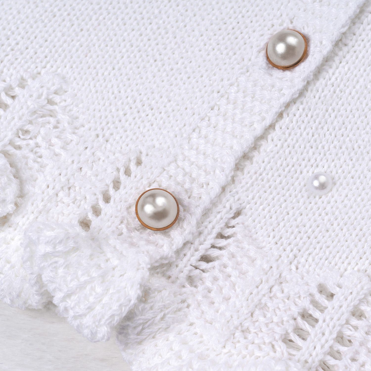 Saída Maternidade Tricot Ladylike Flor e Pérola Nude Rosé 03 Peças