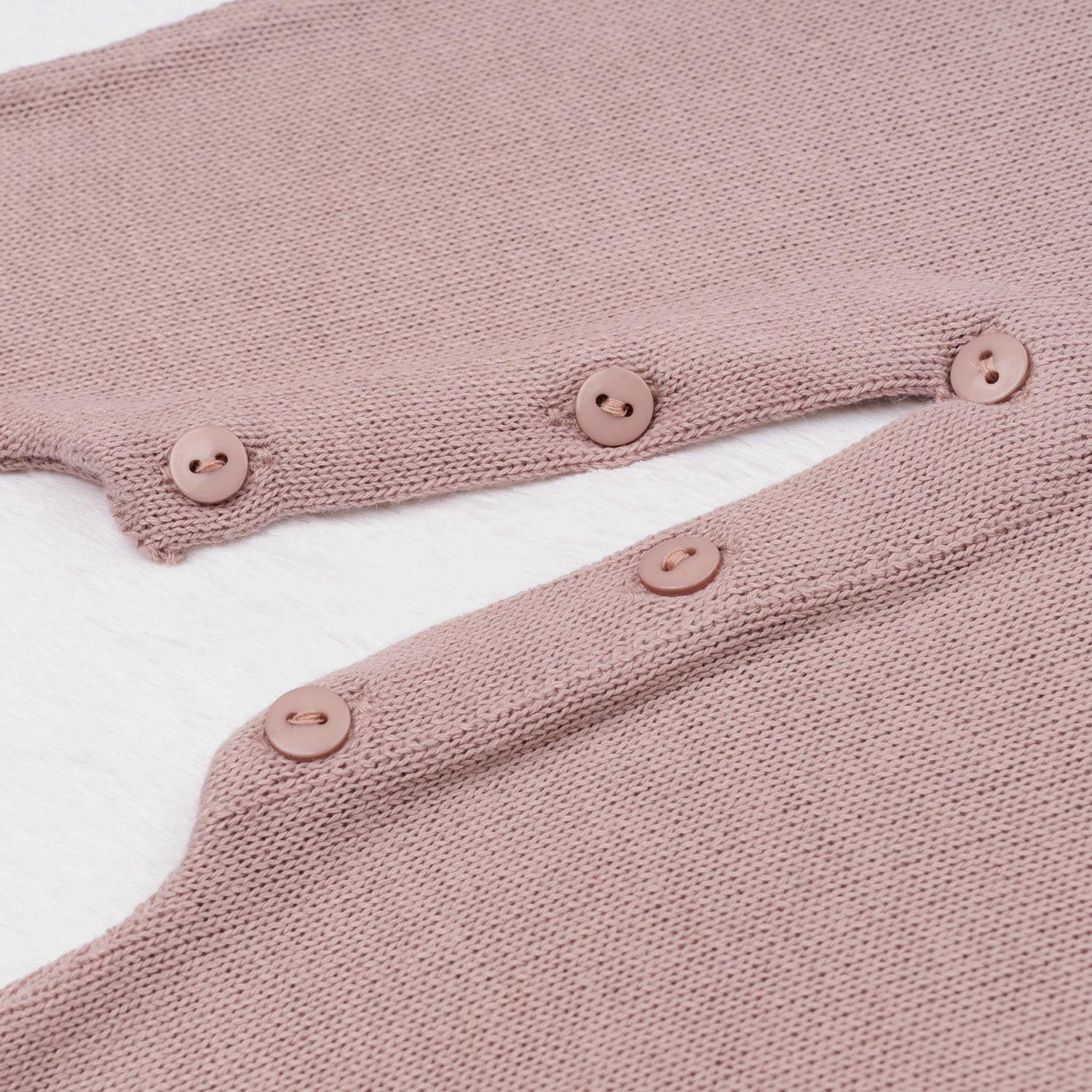 Saída Maternidade Tricot Ladylike Flor e Pérola Nude Rosé 03 Peças