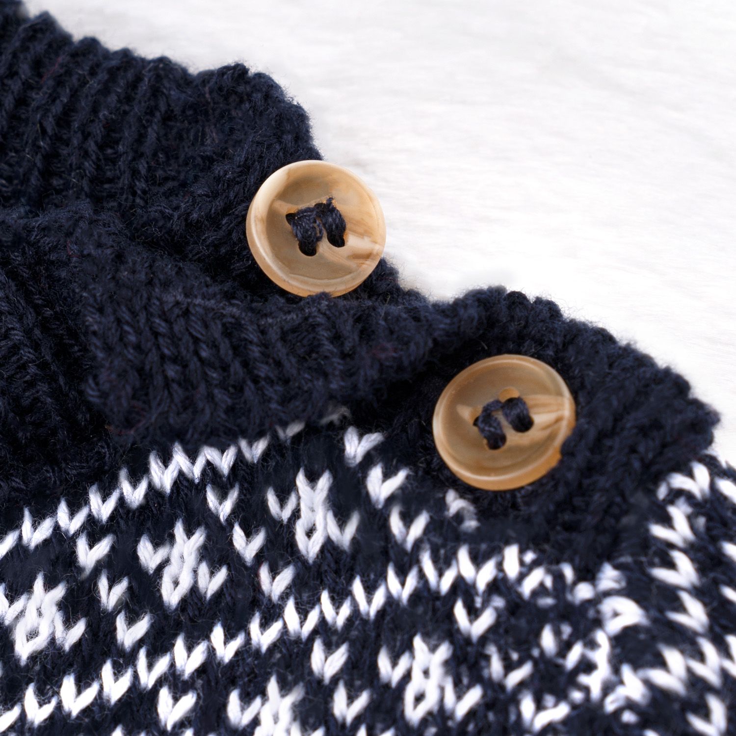 Saída Maternidade Tricot Geométrico Azul Marinho 03 Peças