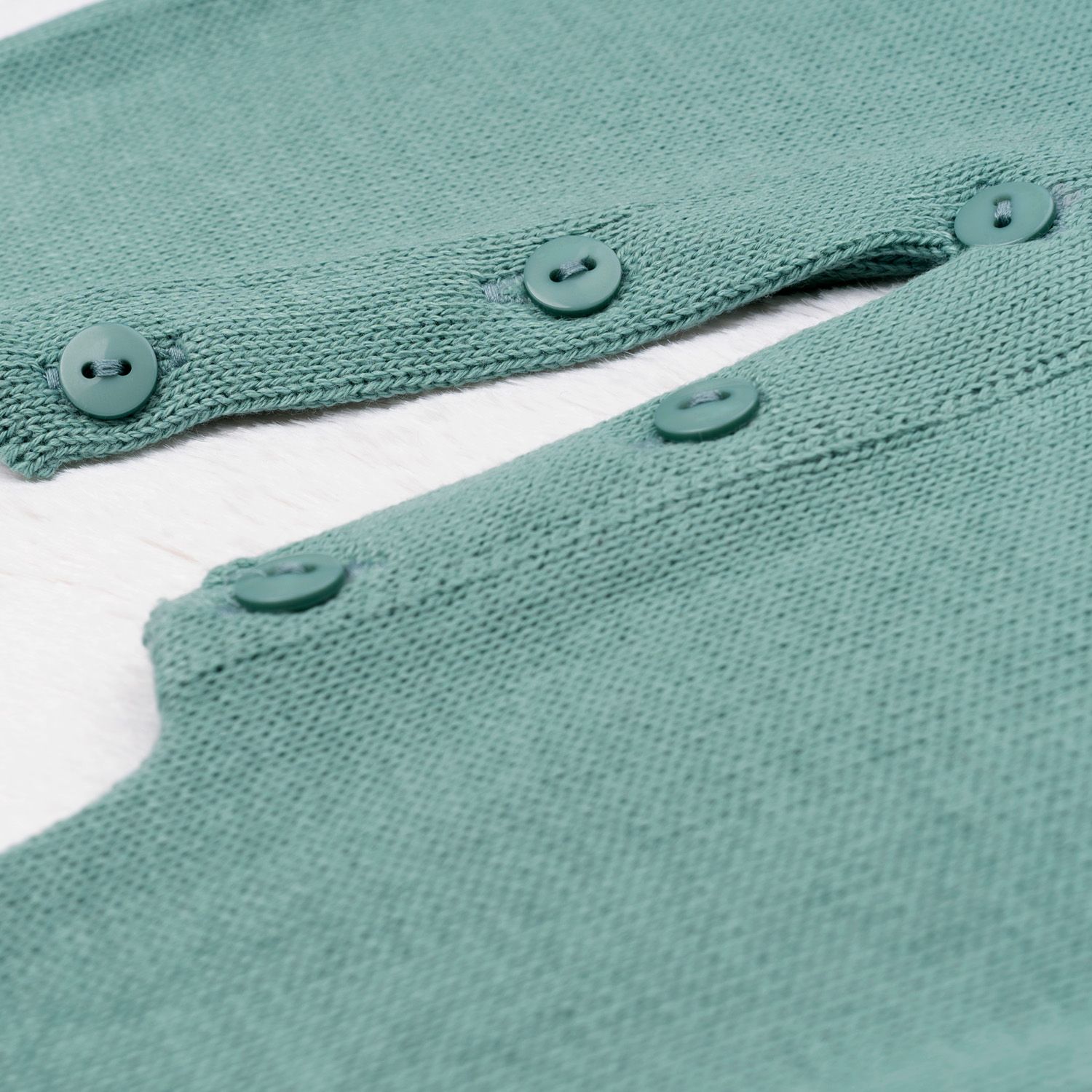 Saída Maternidade Tricot Micro Chevron Verde e Branco 03 Peças