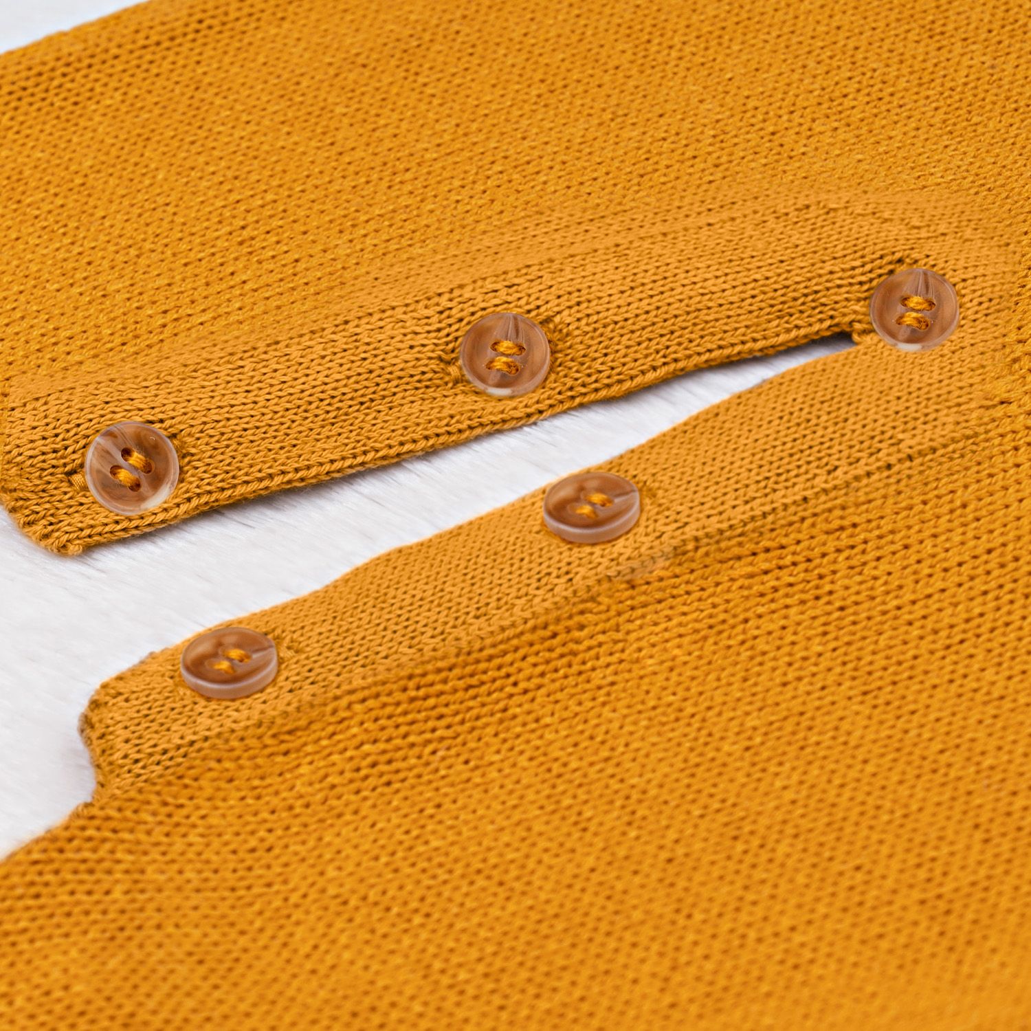 Saída Maternidade Tricot Listra Amarelo Mostarda e Marinho 03 Peças