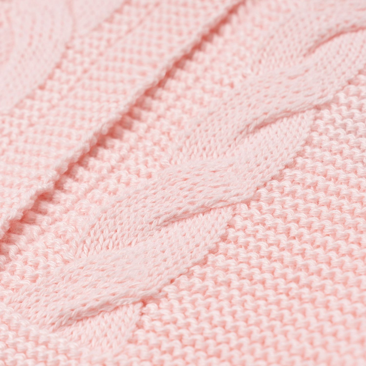 Saída Maternidade Tricot Trança Chique Rosa 03 Peças