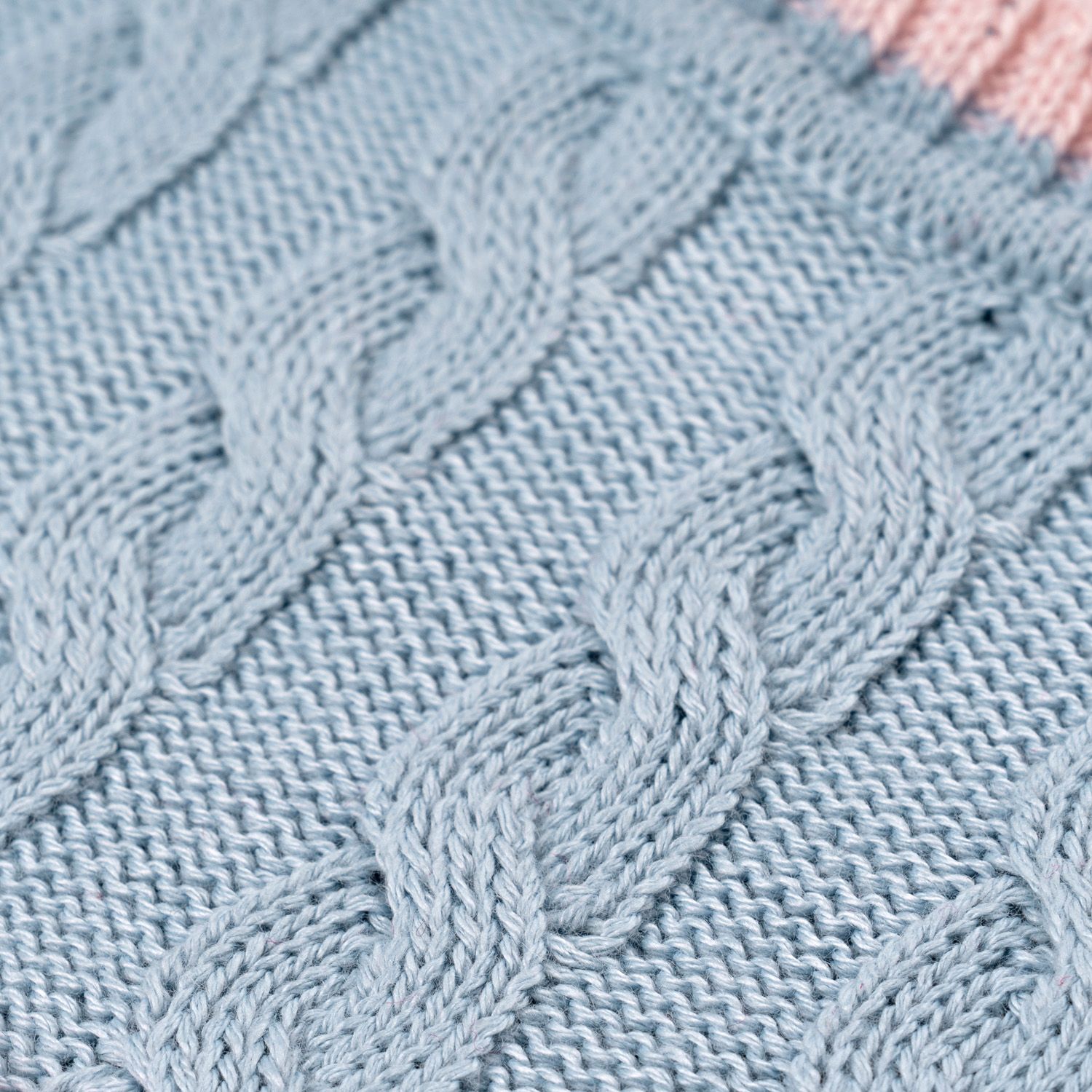 Saída Maternidade Tricot Trança Lacinho Azul e Rosa 02 Peças