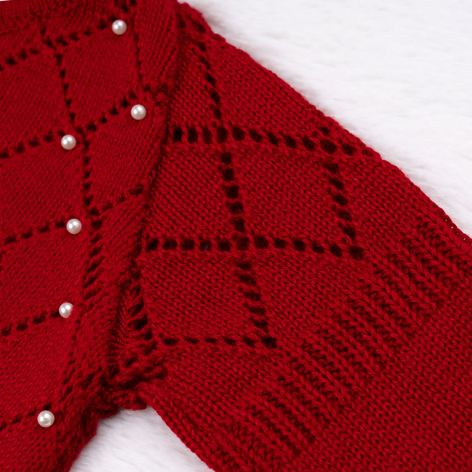 Macacão Tricot Pérola Duquesa Vermelho