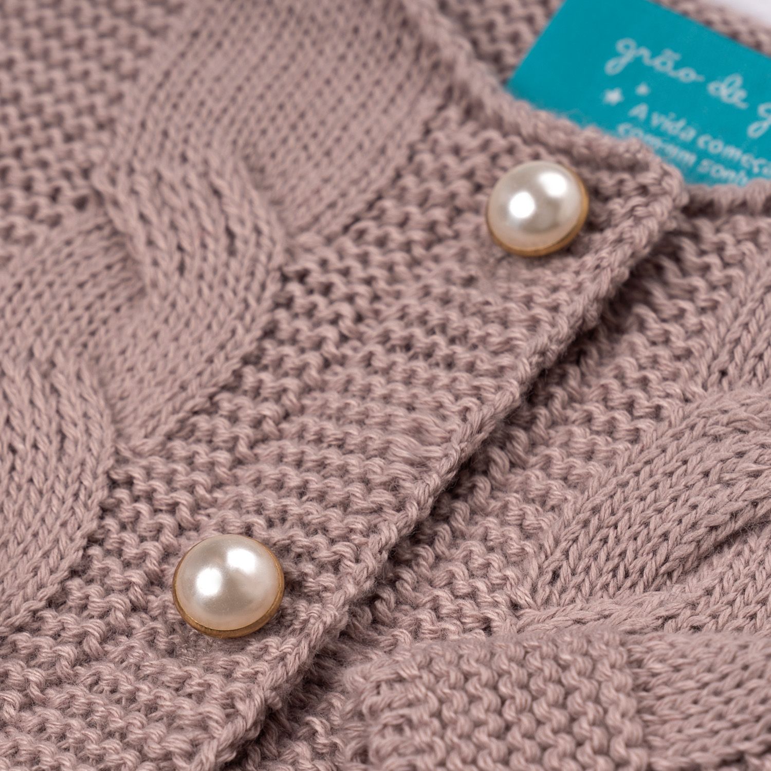 Casaquinho Tricot Trança Chique Rosé Nude