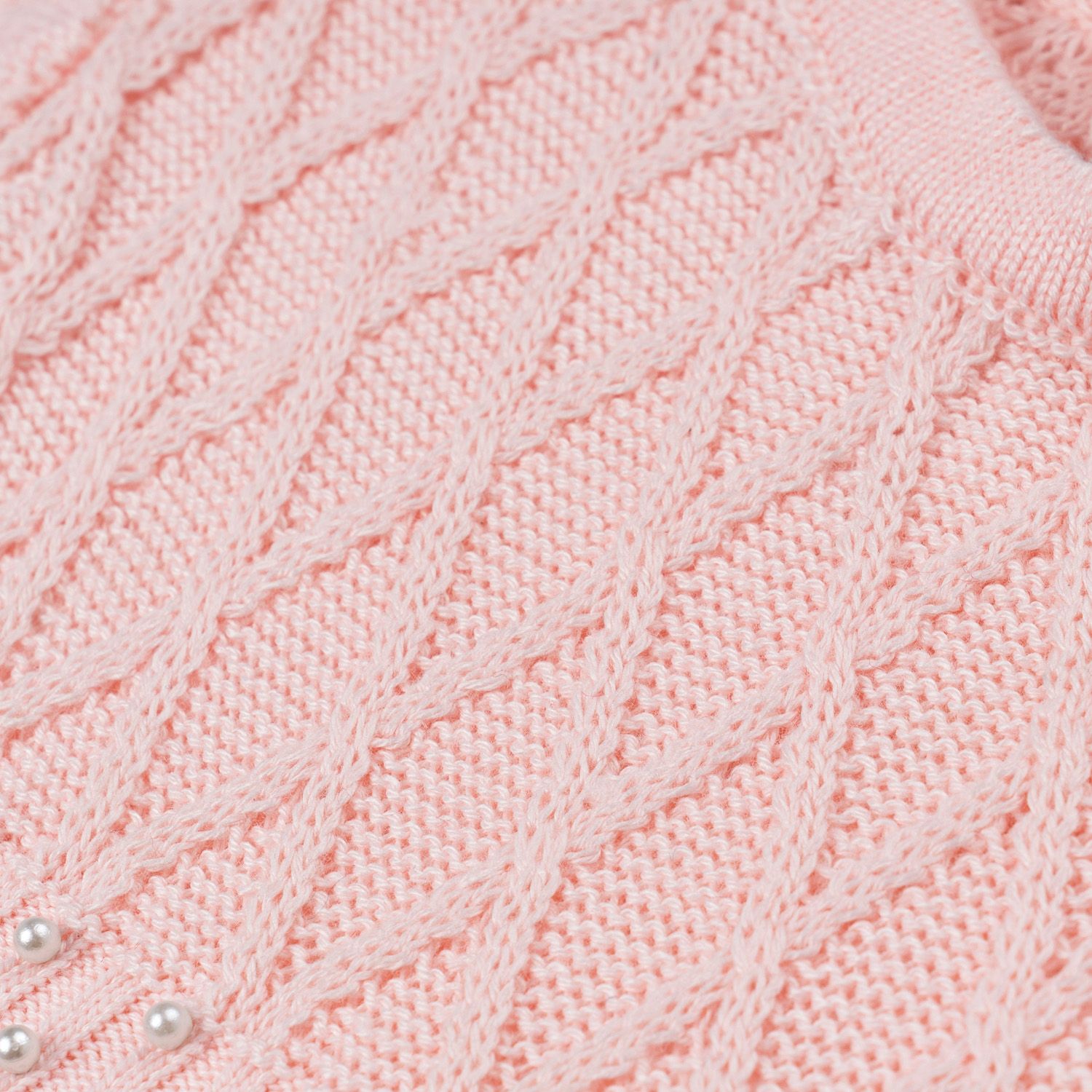 Vestido Tricot com Pérolas Rosa