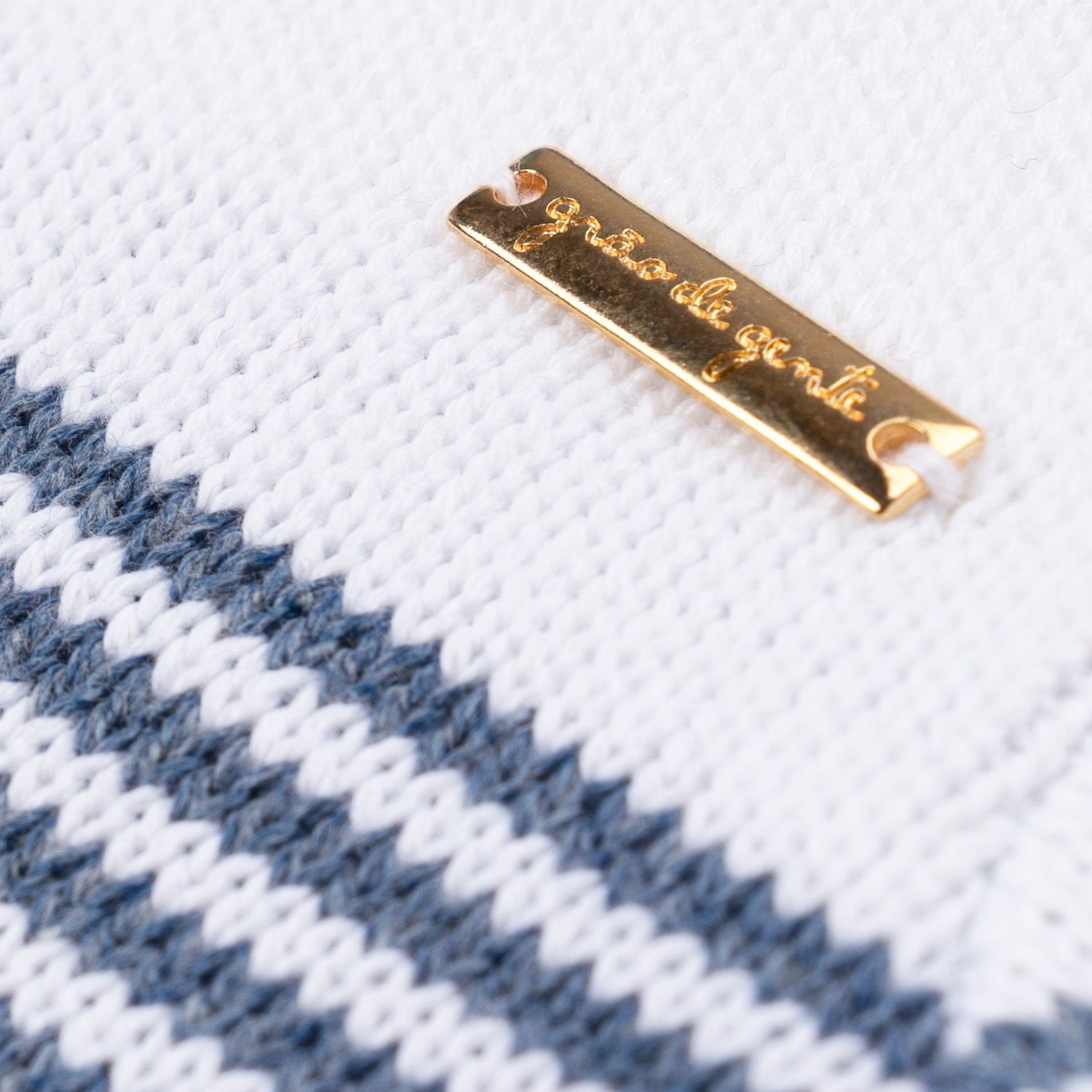 Casaquinho Tricot Listra Azul Jeans