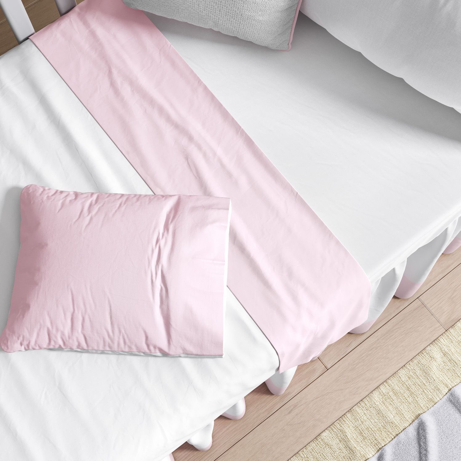 Kit Berço Ursinha Floral Rosa