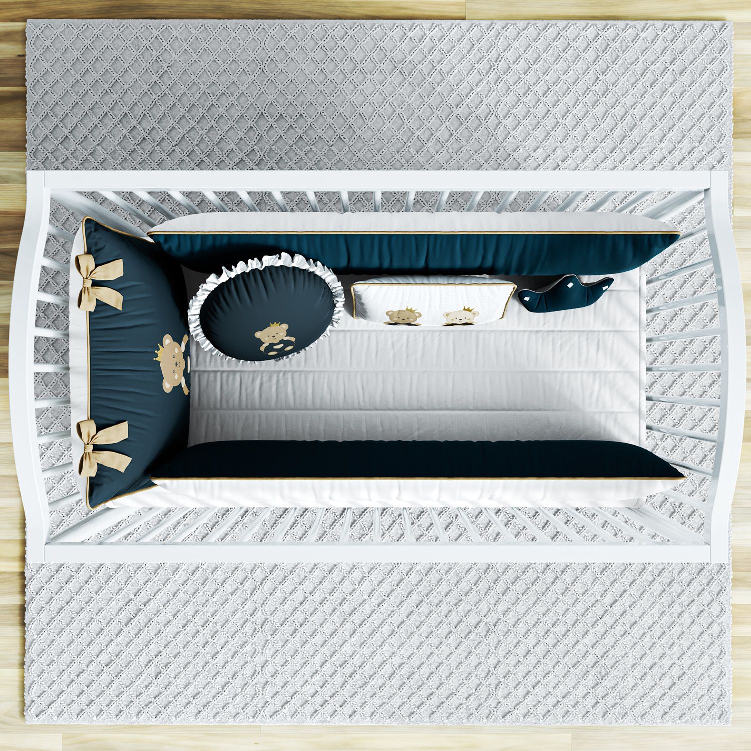 Kit Berço Ursinho Realeza Marinho