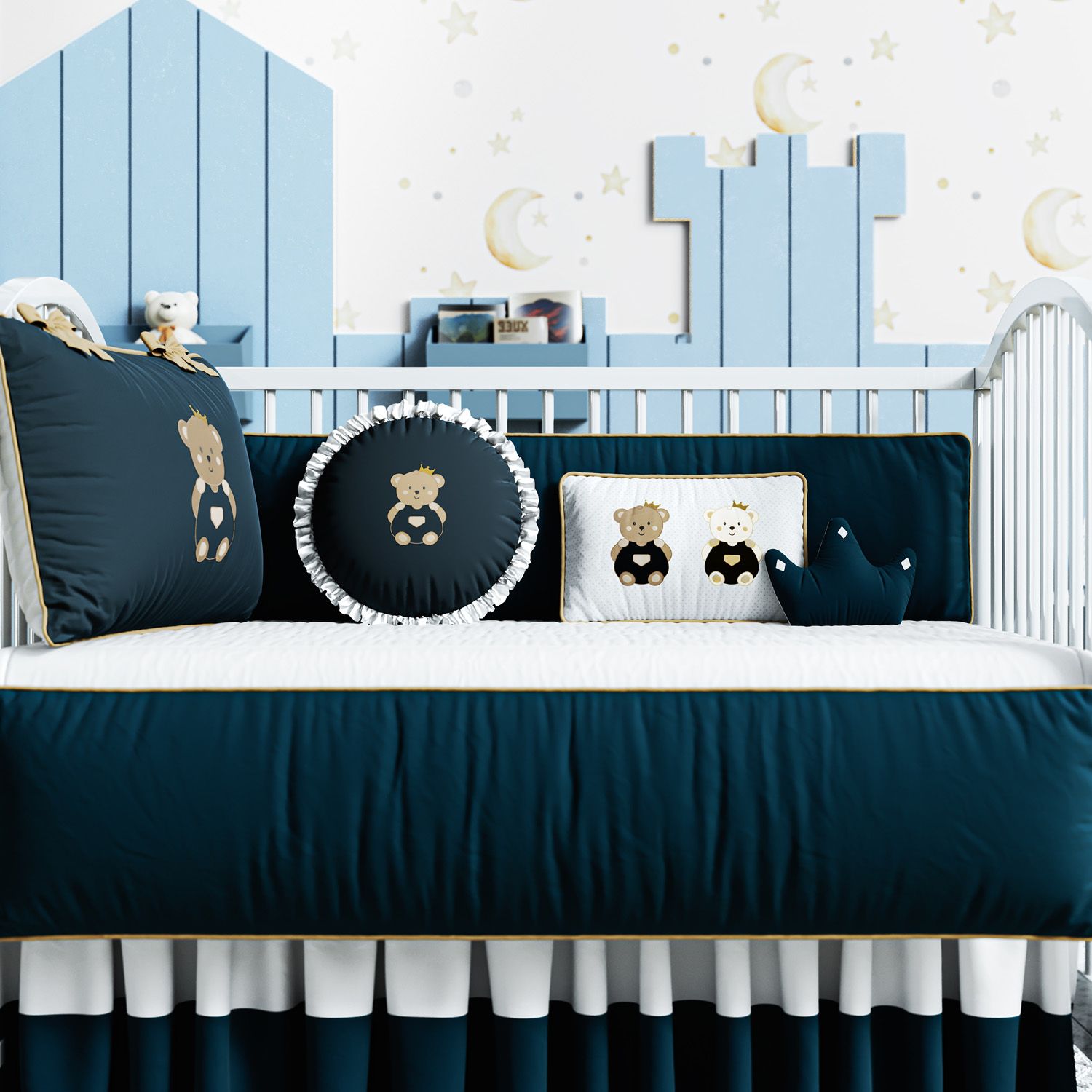 Kit Berço Ursinho Realeza Marinho