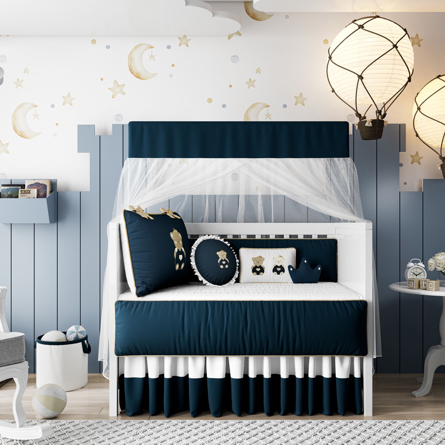 Kit Berço Ursinho Realeza Marinho