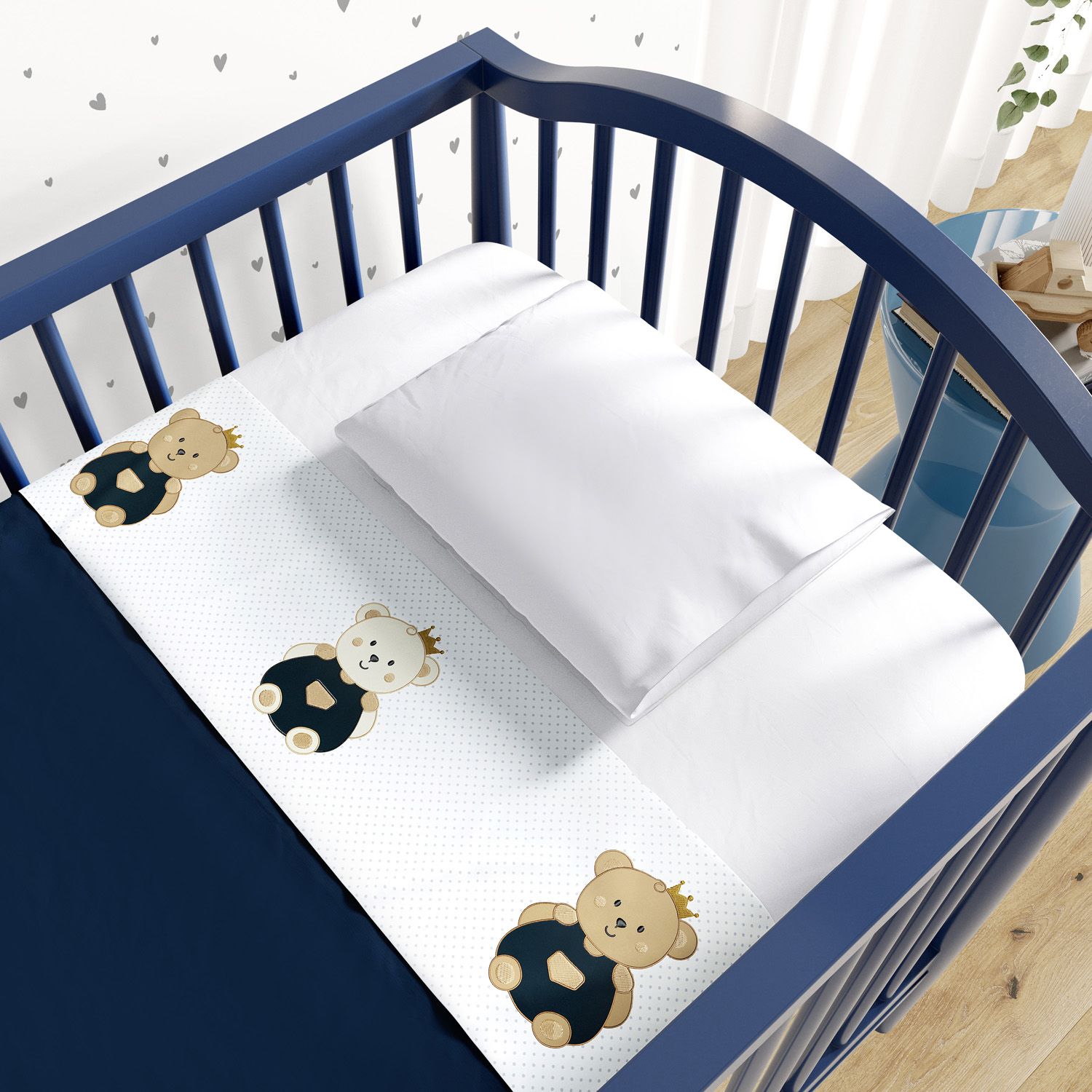 Jogo de Lençol Berço Ursinho Realeza 3 peças