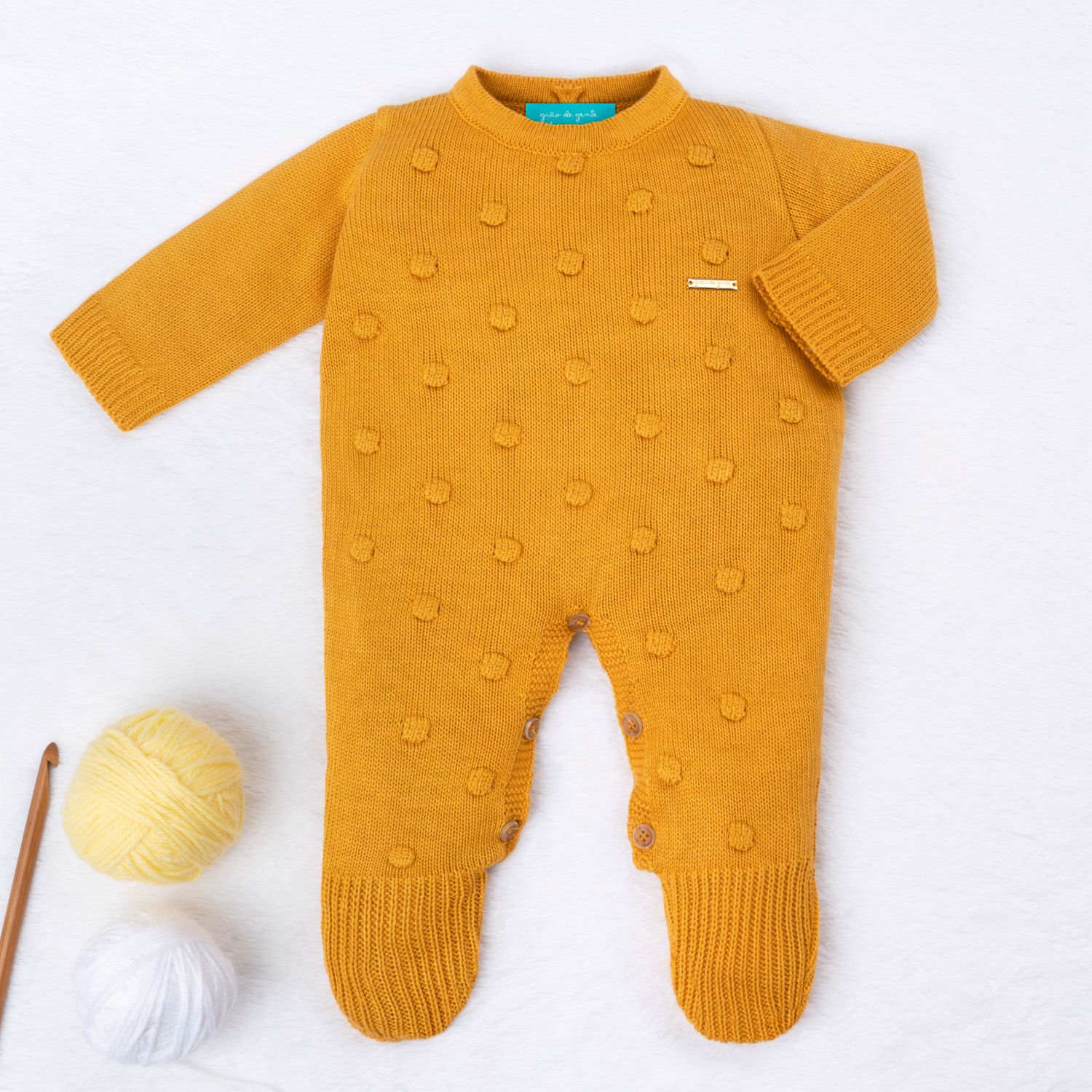 Saída Maternidade Tricot Bolinha Vermelho 02 Peças