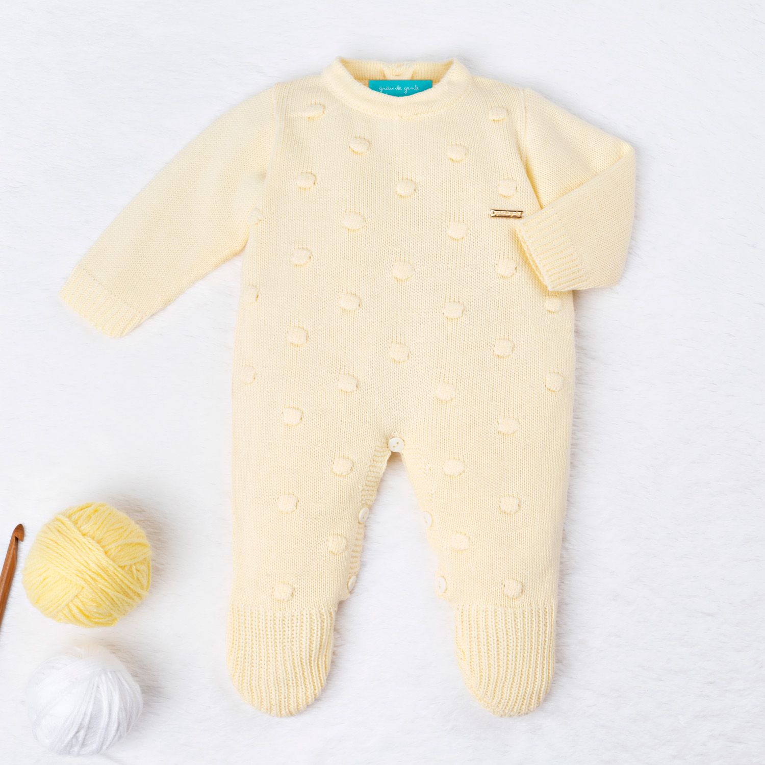 Saída Maternidade Tricot Bolinha Vermelho 02 Peças