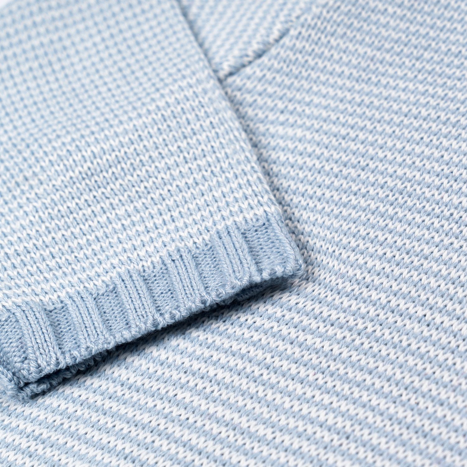 Saída Maternidade Tricot Micro Chevron Verde e Branco 03 Peças