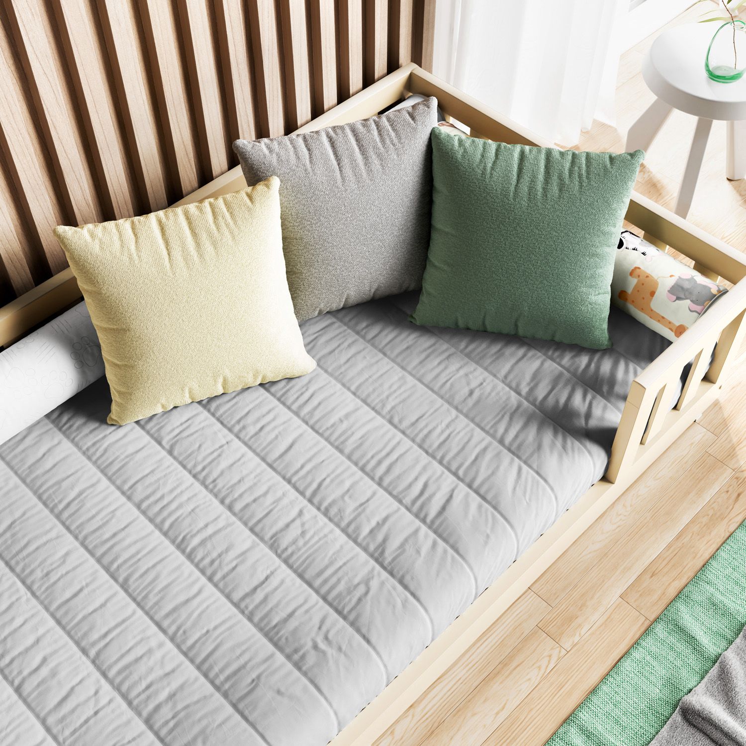 Edredom Solteiro Montessoriano Cinza