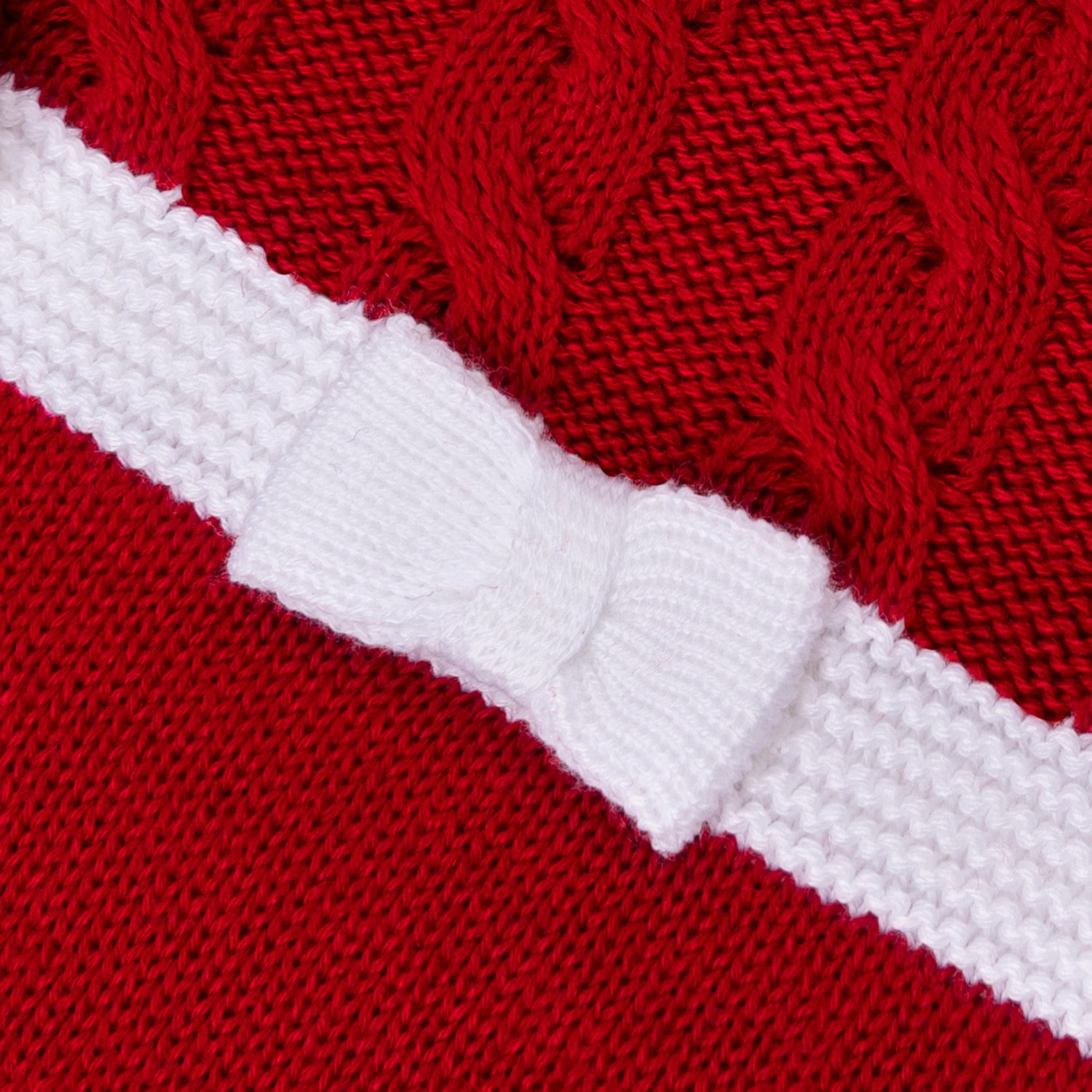 Saída Maternidade Tricot Trança Lacinho Azul e Rosa 02 Peças