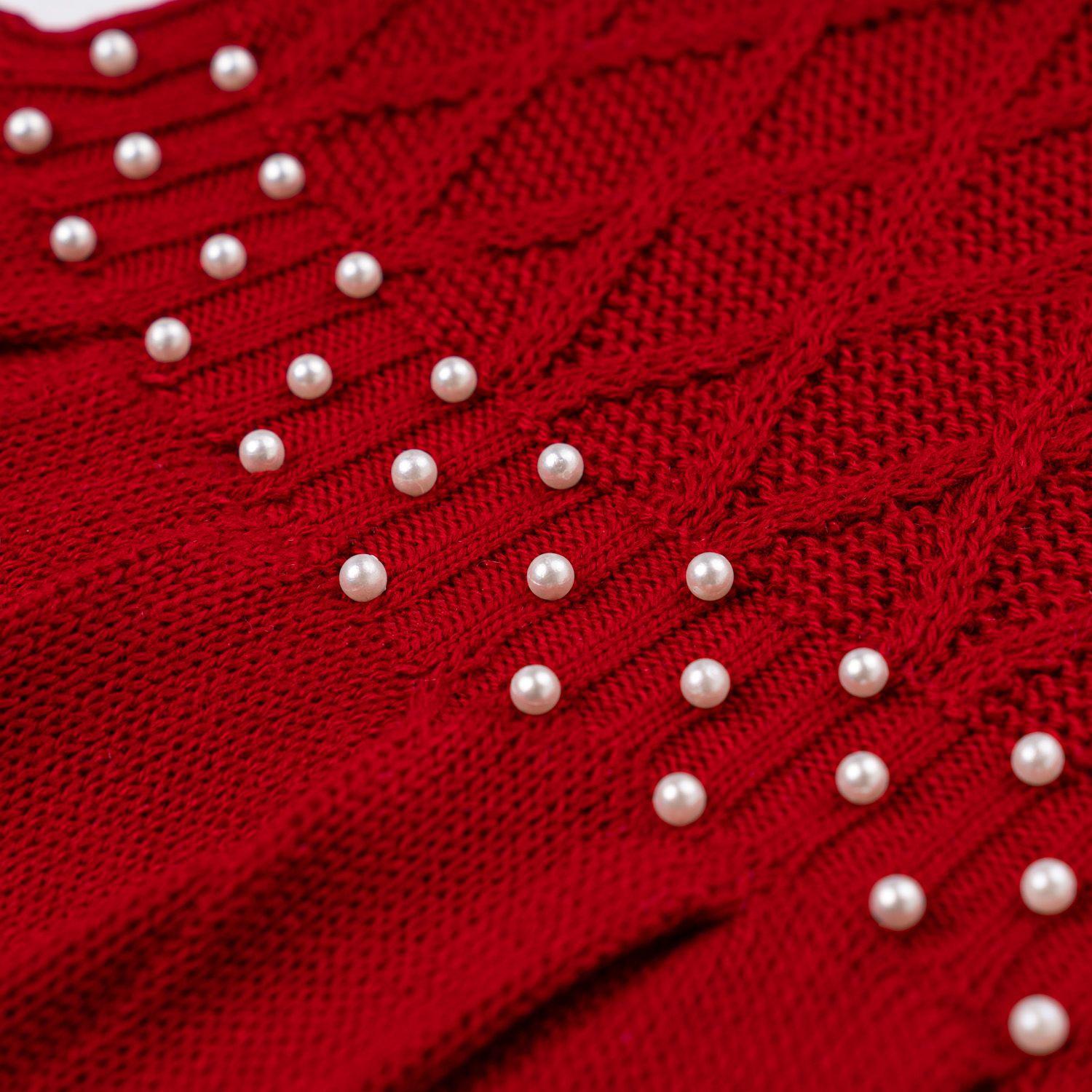 Vestido Tricot com Pérolas Rosa