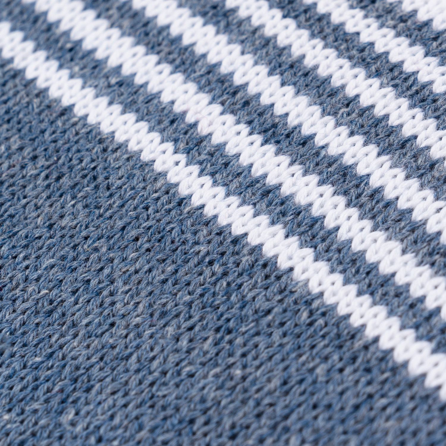 Saída Maternidade Tricot Listra Azul Jeans 3 Peças