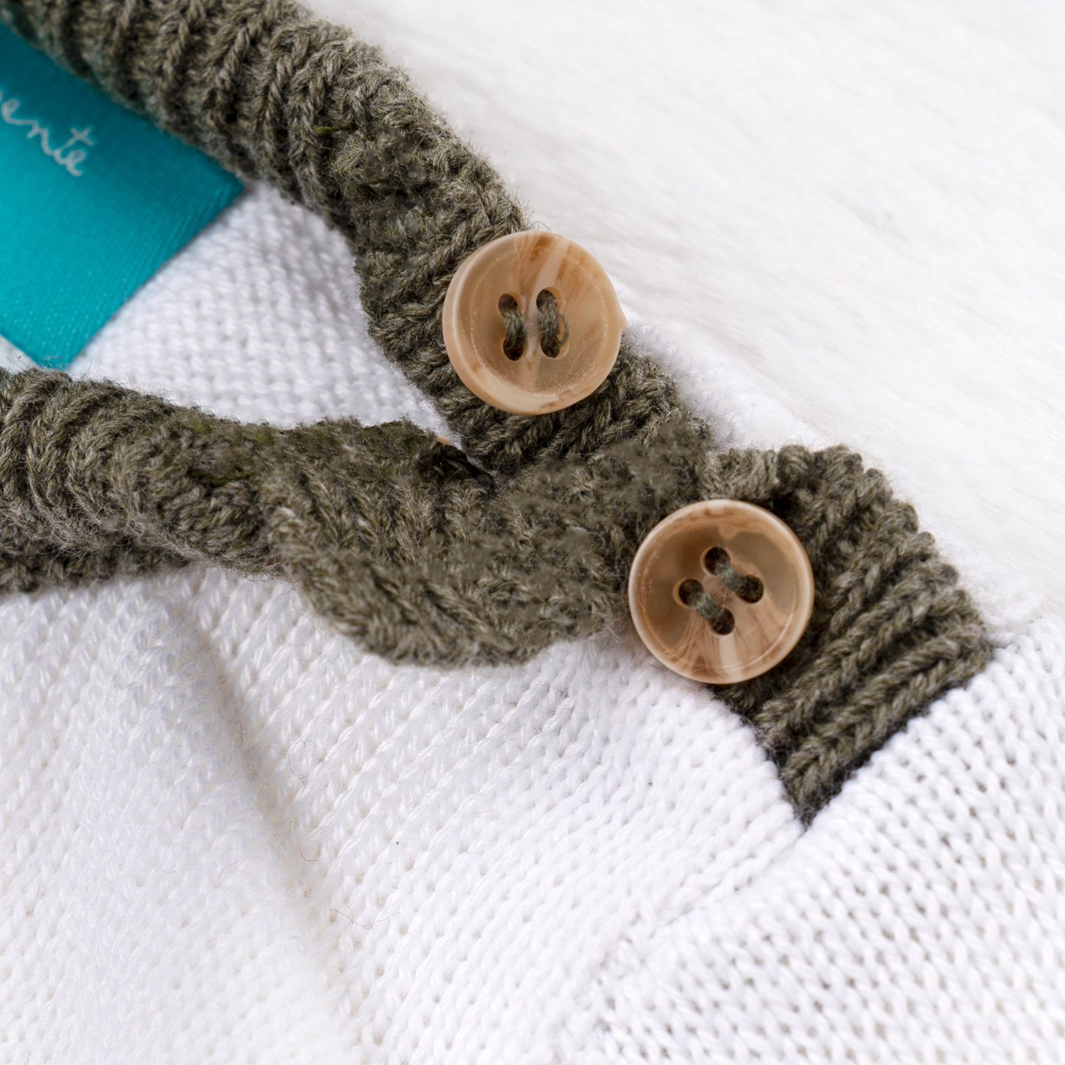 Saída Maternidade Tricot Listra Azul Jeans 3 Peças