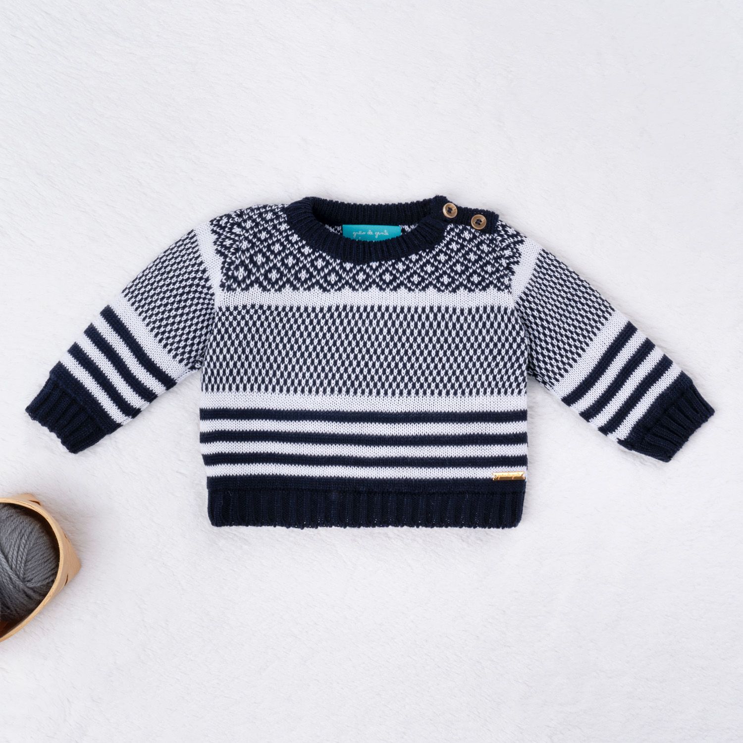 Casaquinho Tricot Geométrico Verde