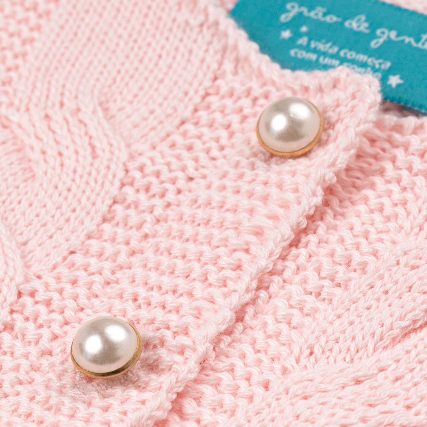 Casaquinho Tricot Trança Chique Rosé Nude