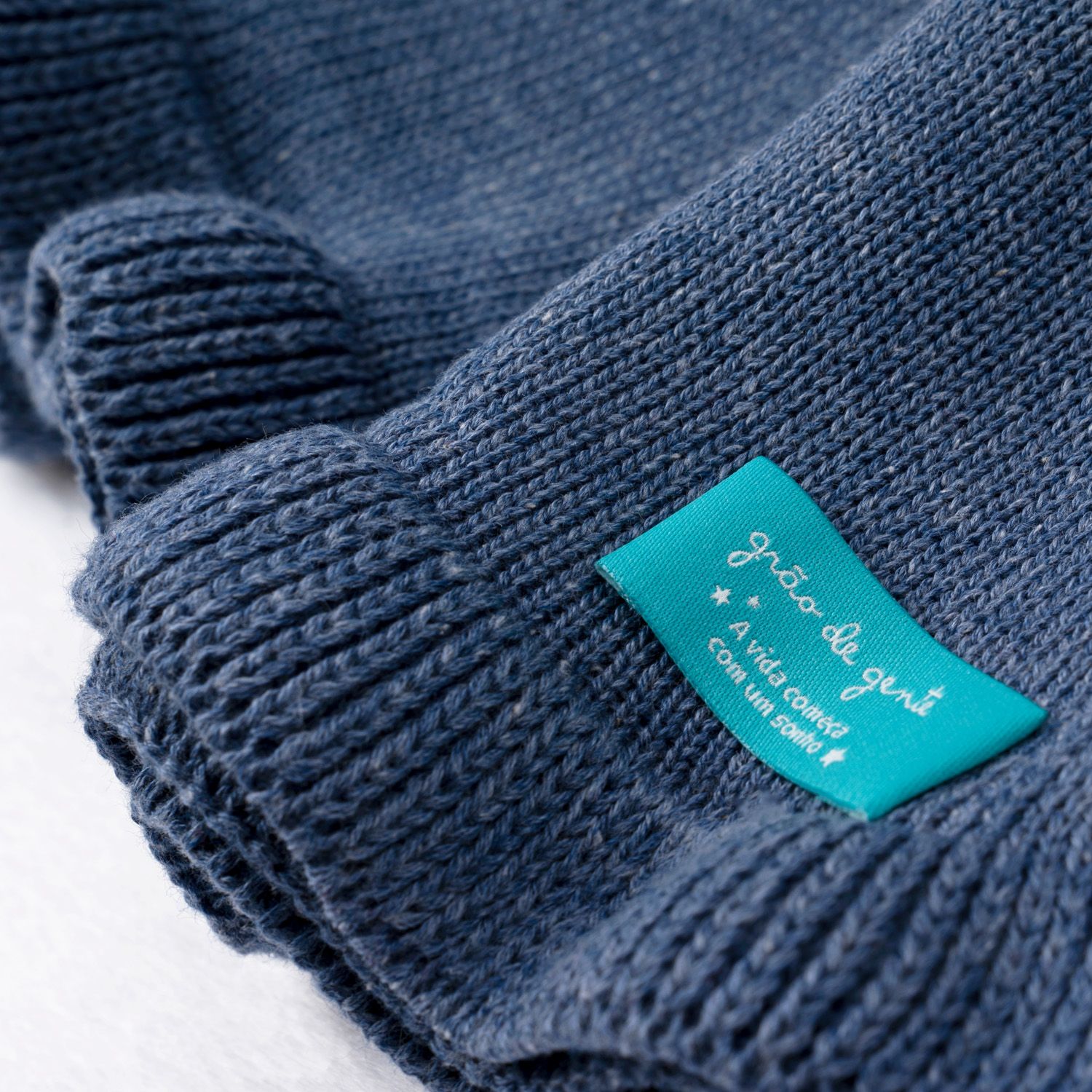 Manta Bebê Tricot Babado Rosé Nude 80cm