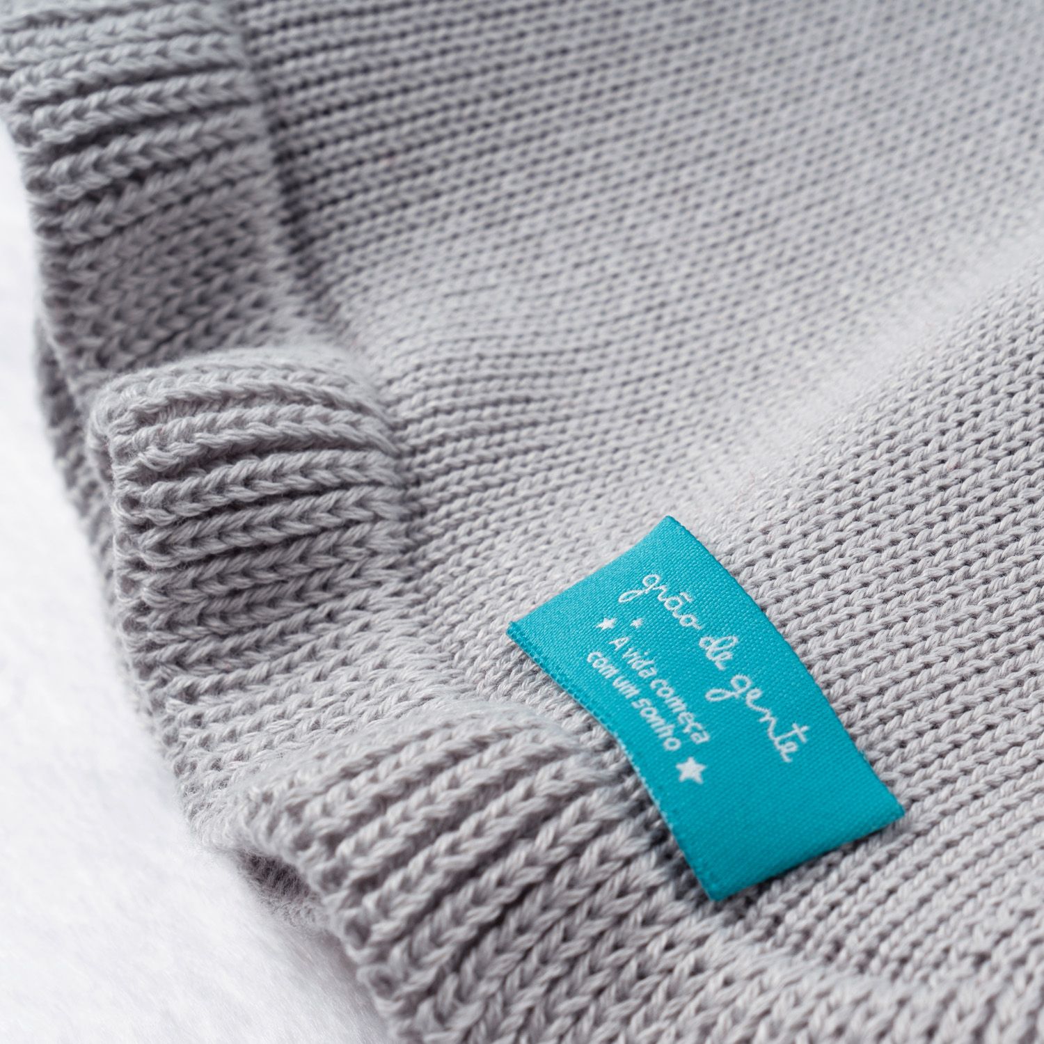 Manta Bebê Tricot Babado Rosé Nude 80cm