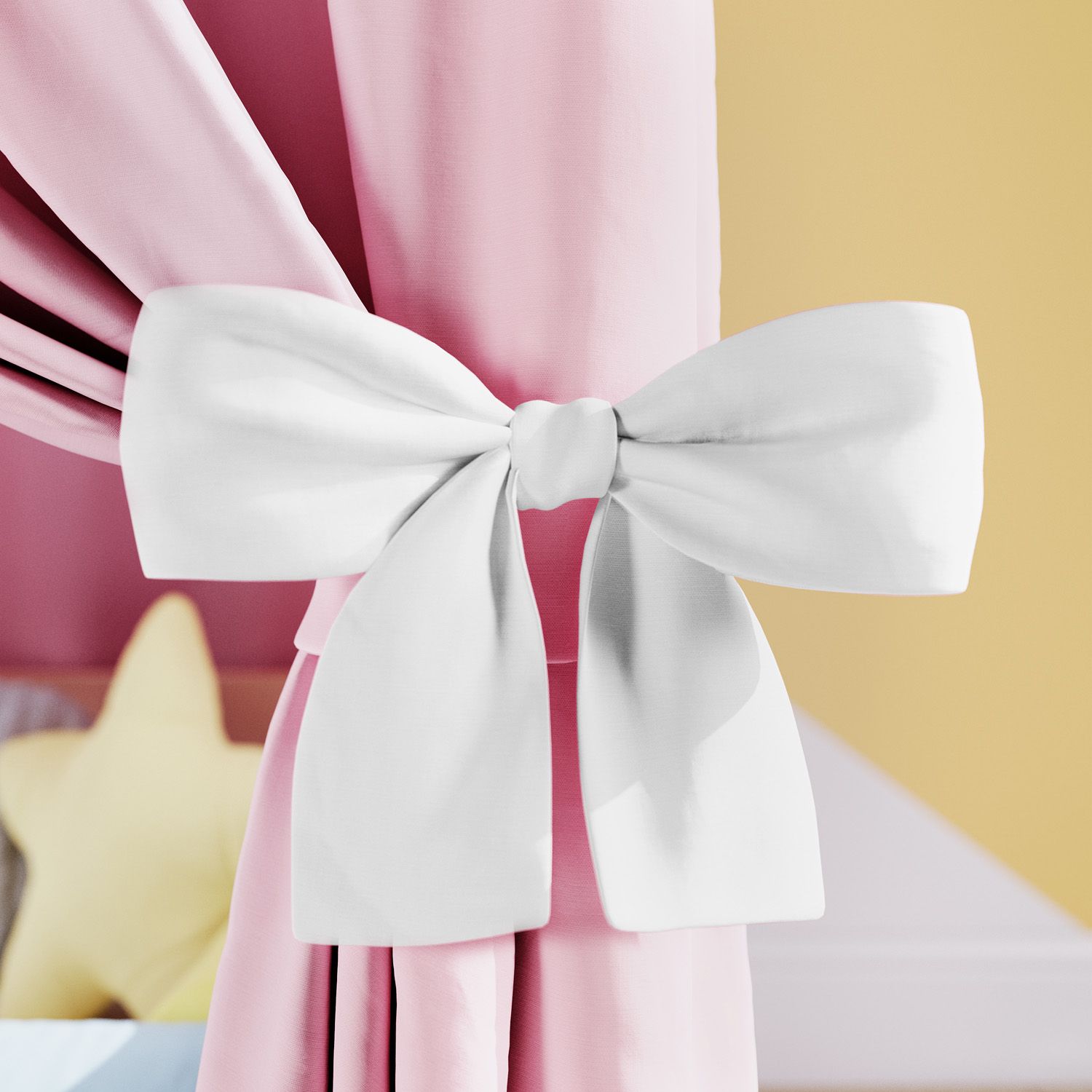 Cortina para Cama Casinha Montessoriana Rosa