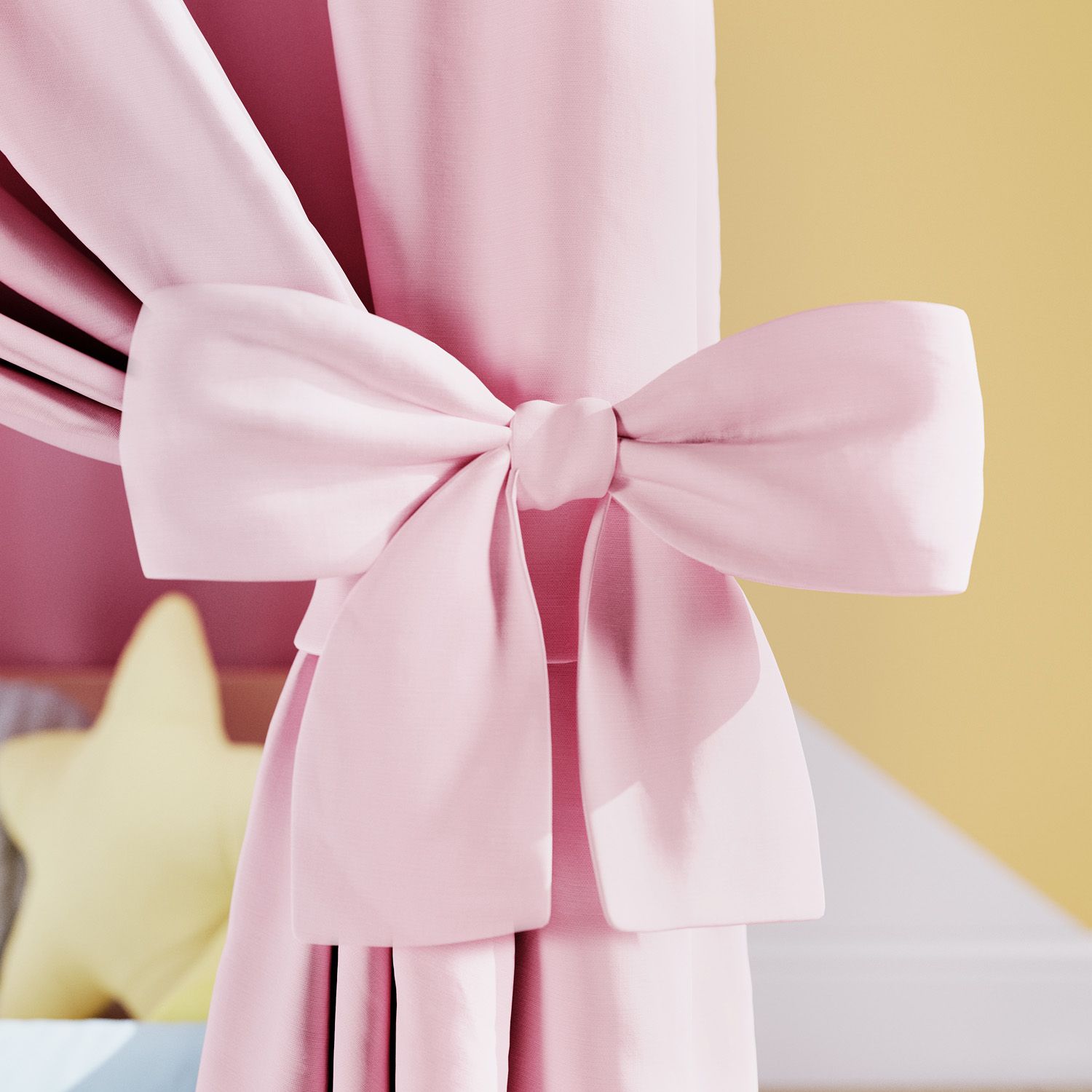 Cortina para Cama Casinha Montessoriana Rosa