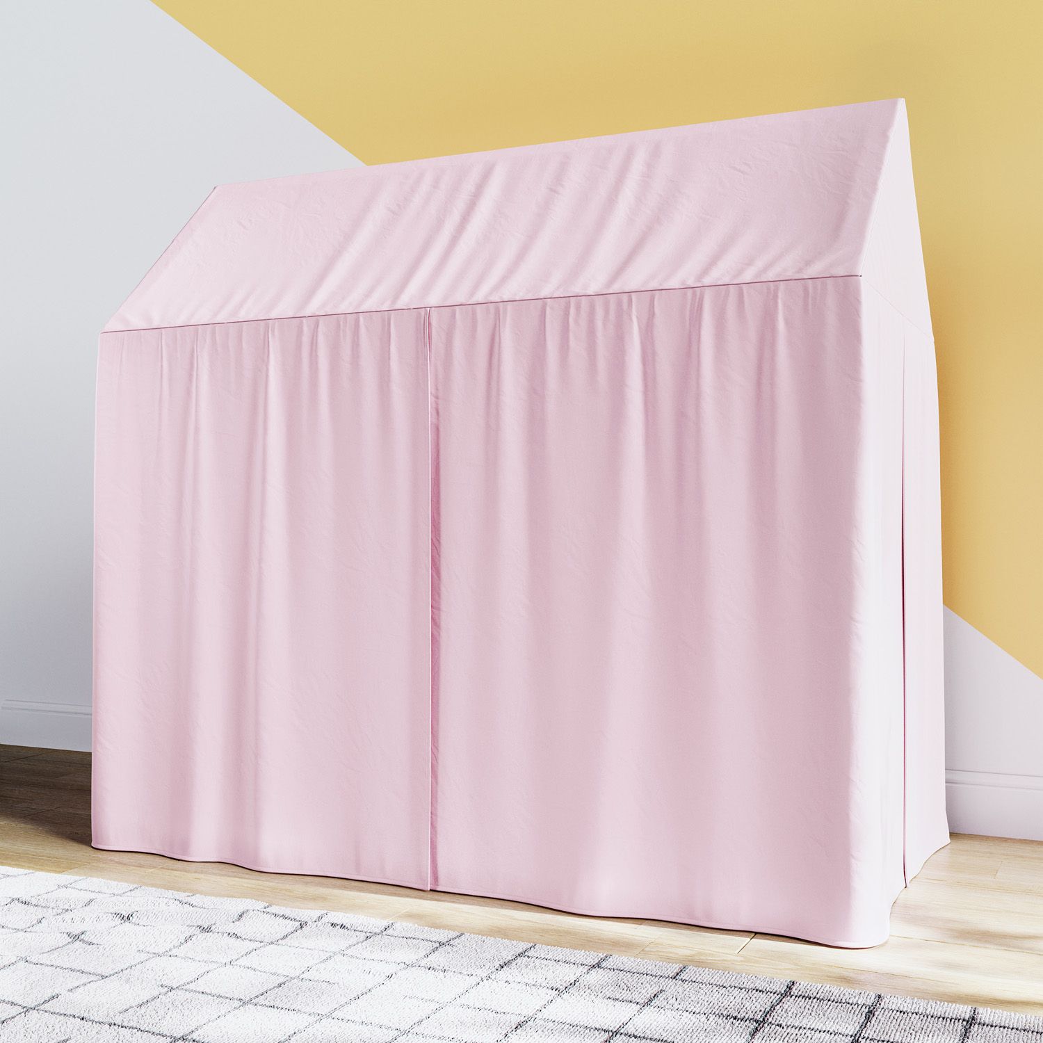 Cortina para Cama Casinha Montessoriana Rosa
