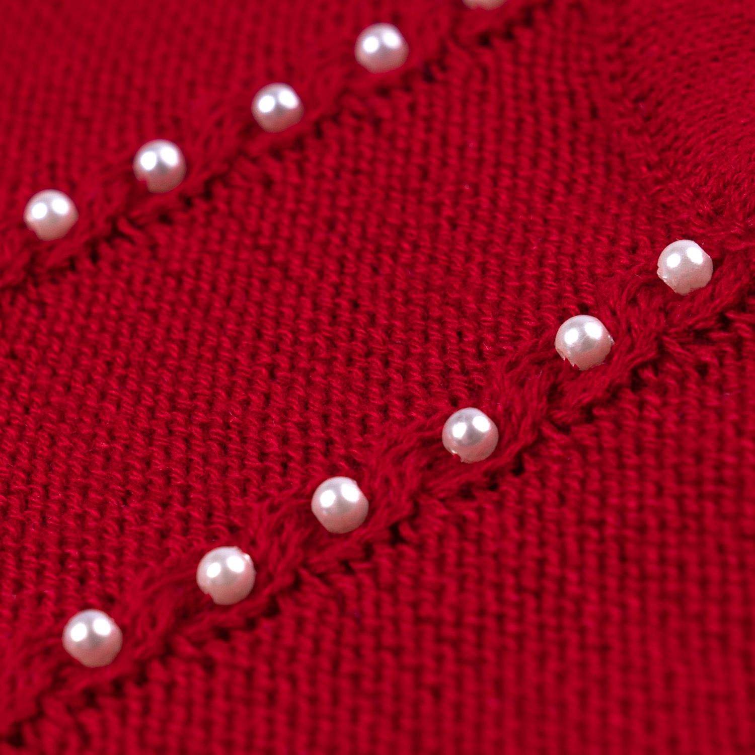 Macacão Tricot Trança Chuva de Pérolas Vermelho