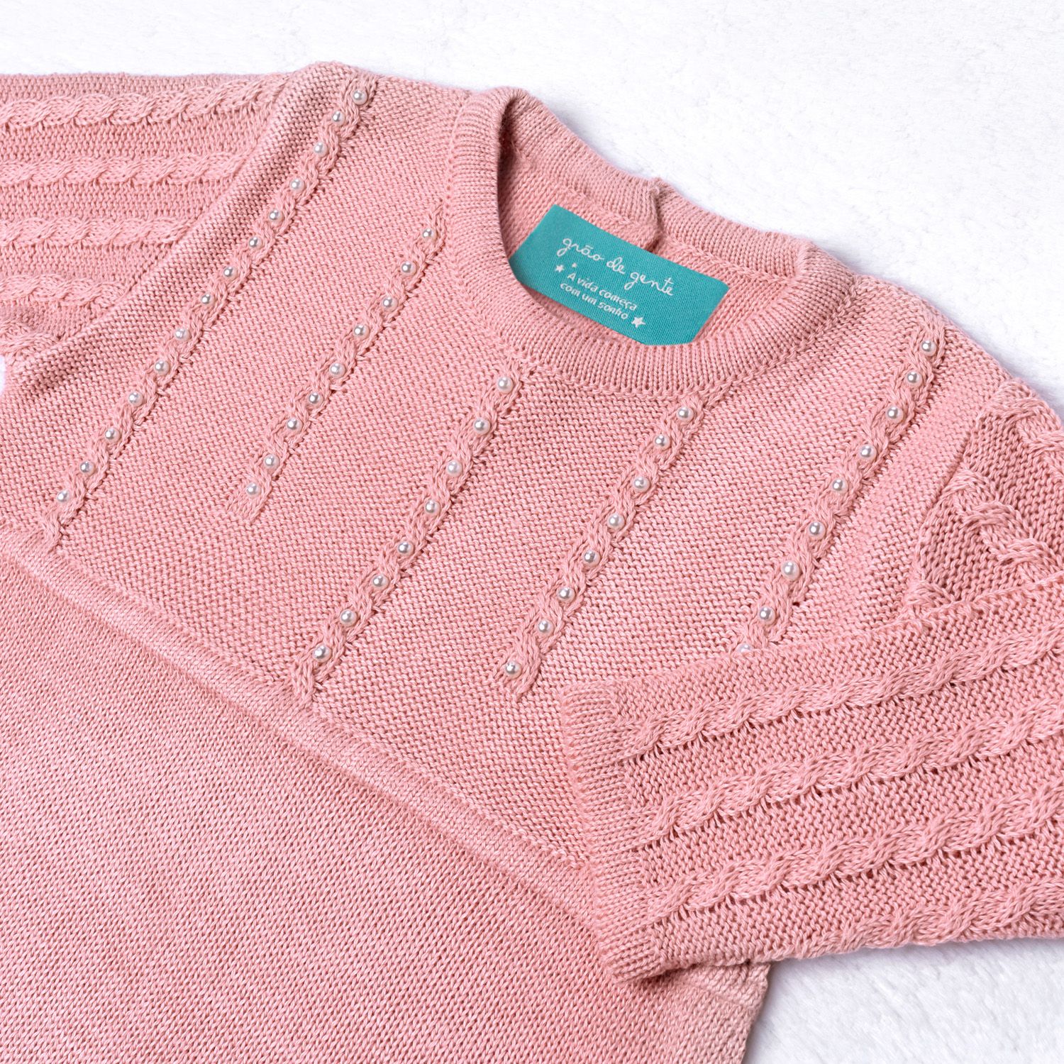 Macacão Tricot Trança Chuva de Pérolas Vermelho