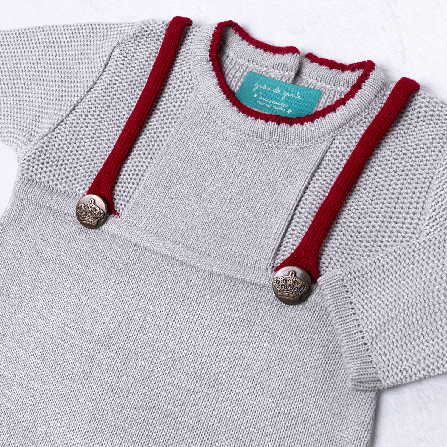 Macacão Tricot Menino Marinheiro Azul Marinho e Branco