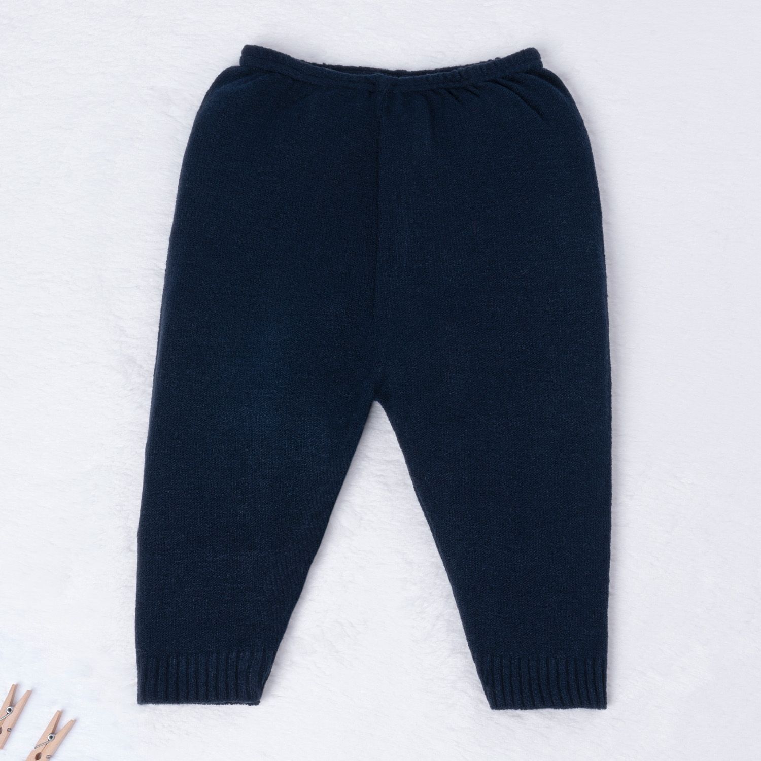 Saída Maternidade Tricot Cardigan e Calça Listras Marinho e Branco 02 Peças