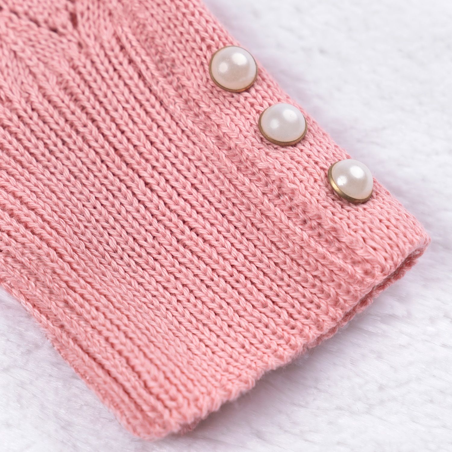 Saída Maternidade Tricot Vestido e Calça Losango Rococó Rosa Chiclete 02 Peças