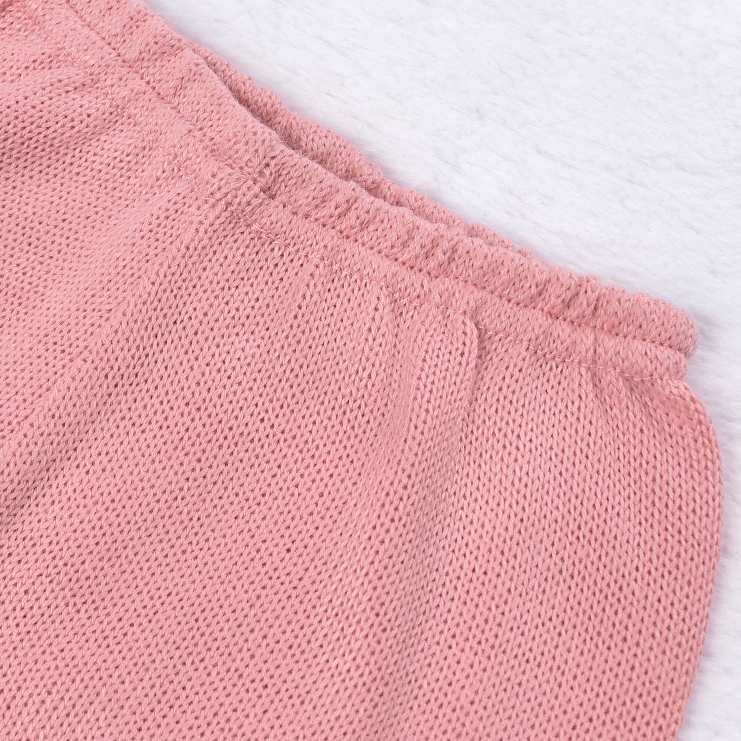 Saída Maternidade Tricot Vestido e Calça Losango Rococó Rosa Chiclete 02 Peças