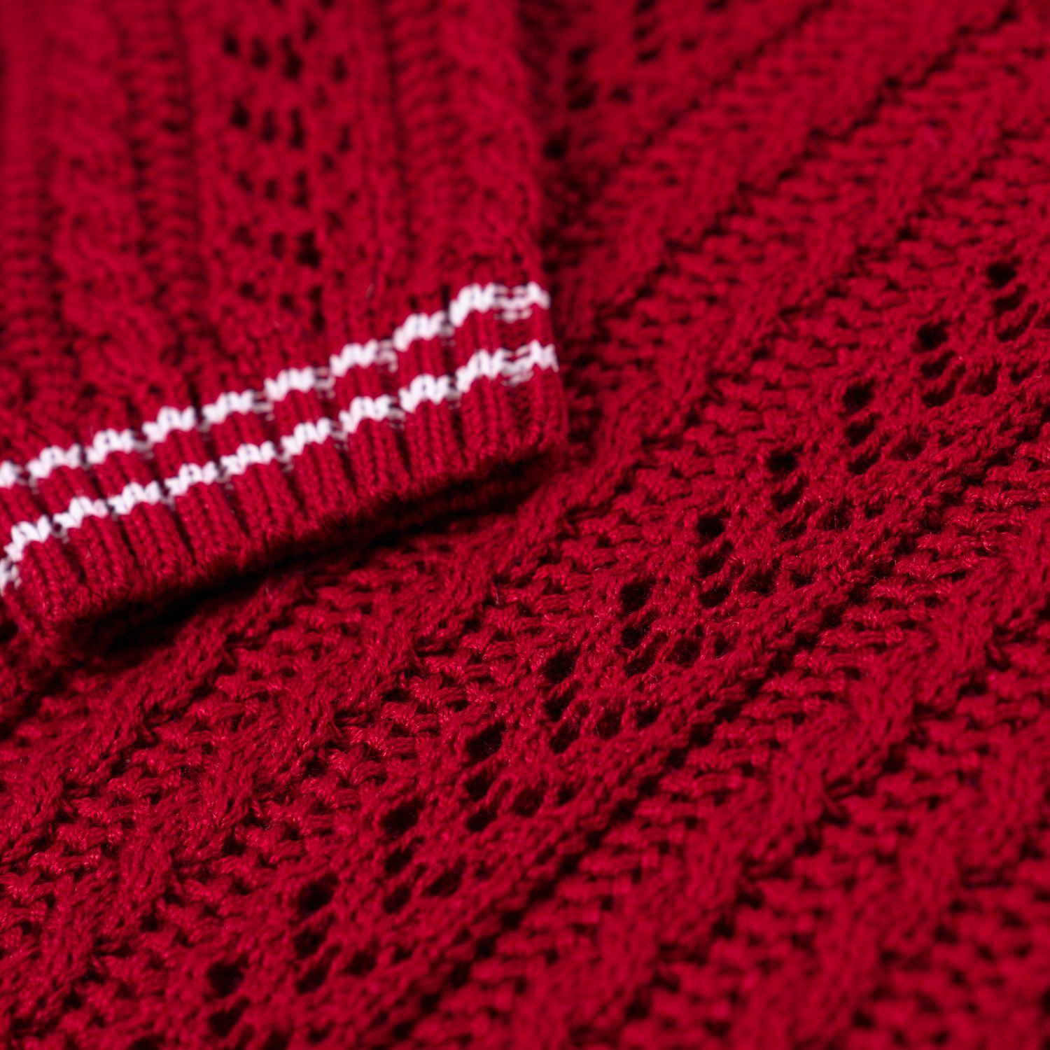 Casaquinho Tricot Trança Vermelho