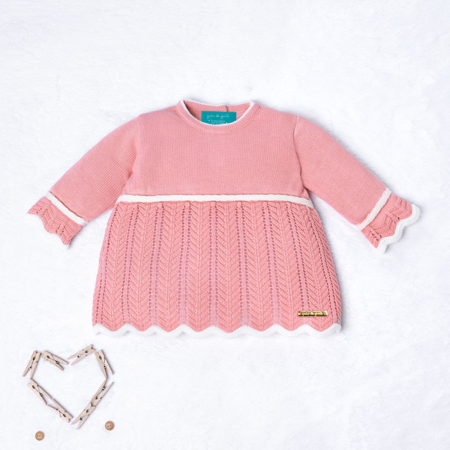 Saída Maternidade Tricot Vestido e Calça Elegance Amarelo 03 Peças