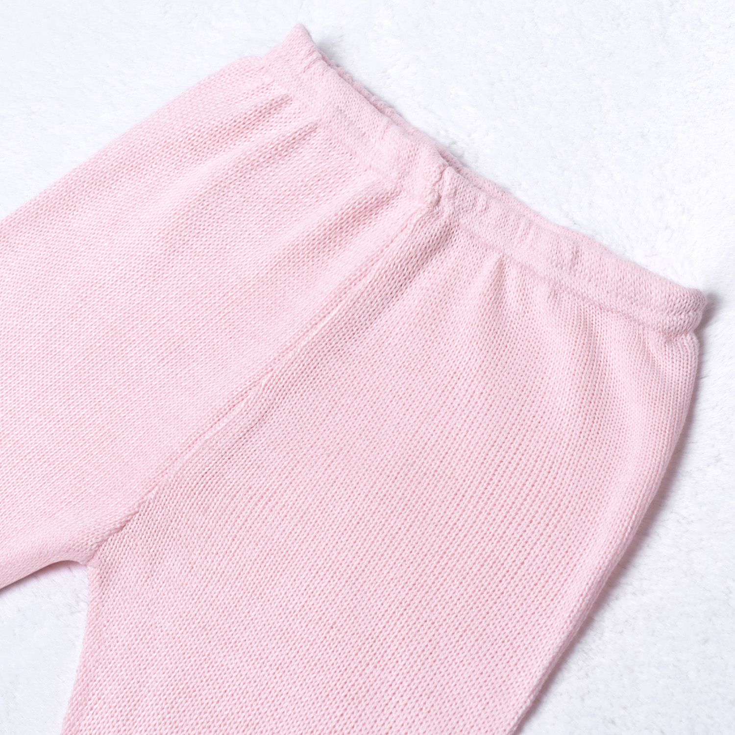 Saída Maternidade Tricot Vestido e Calça Tijolinho e Lacinhos Branco 02 Peças