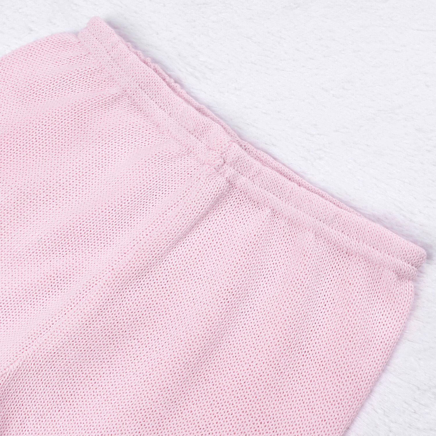 Saída Maternidade Tricot Vestido e Calça Tijolinho e Lacinhos Branco 02 Peças