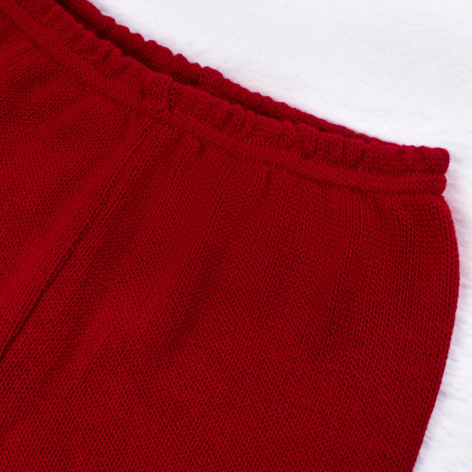 Saída Maternidade Tricot Vestido e Calça Tijolinho e Lacinhos Branco 02 Peças